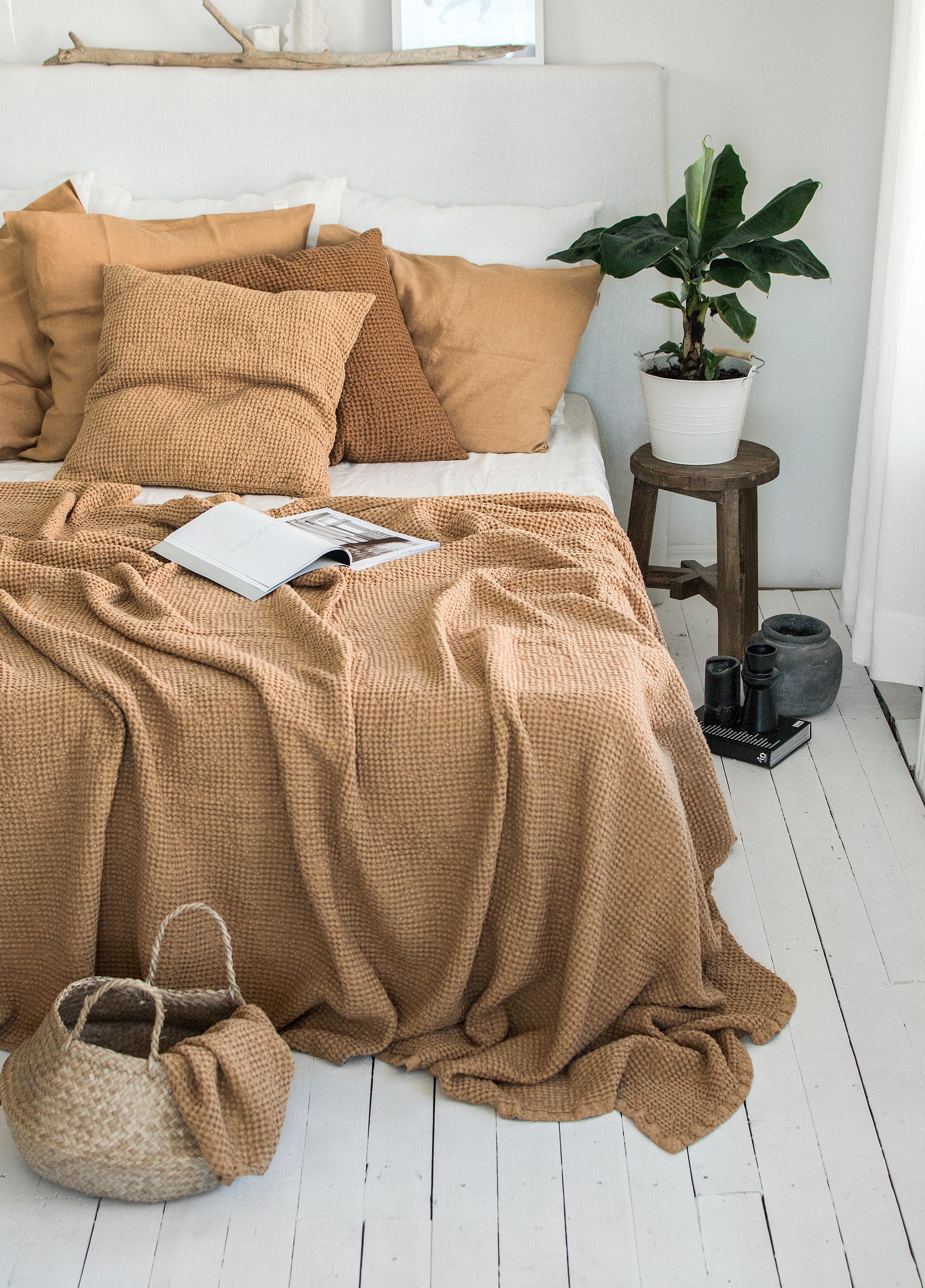 Waffle Blanket in Peanut