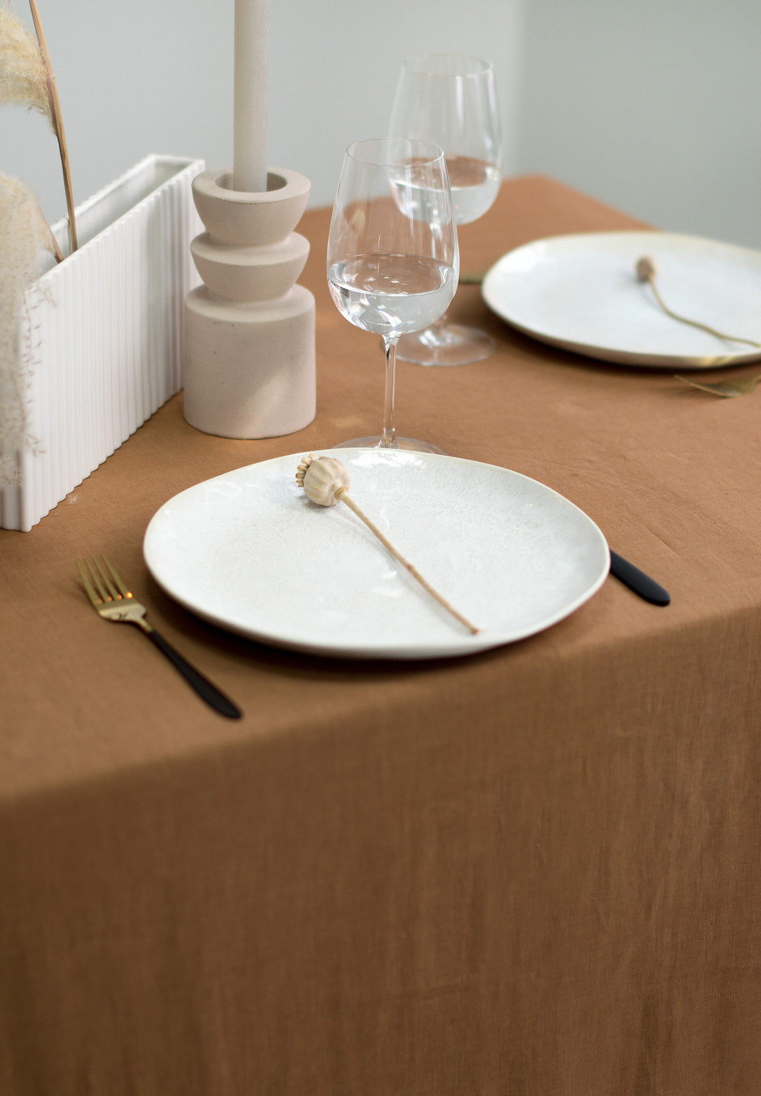 Linen Tablecloth in Tobacco