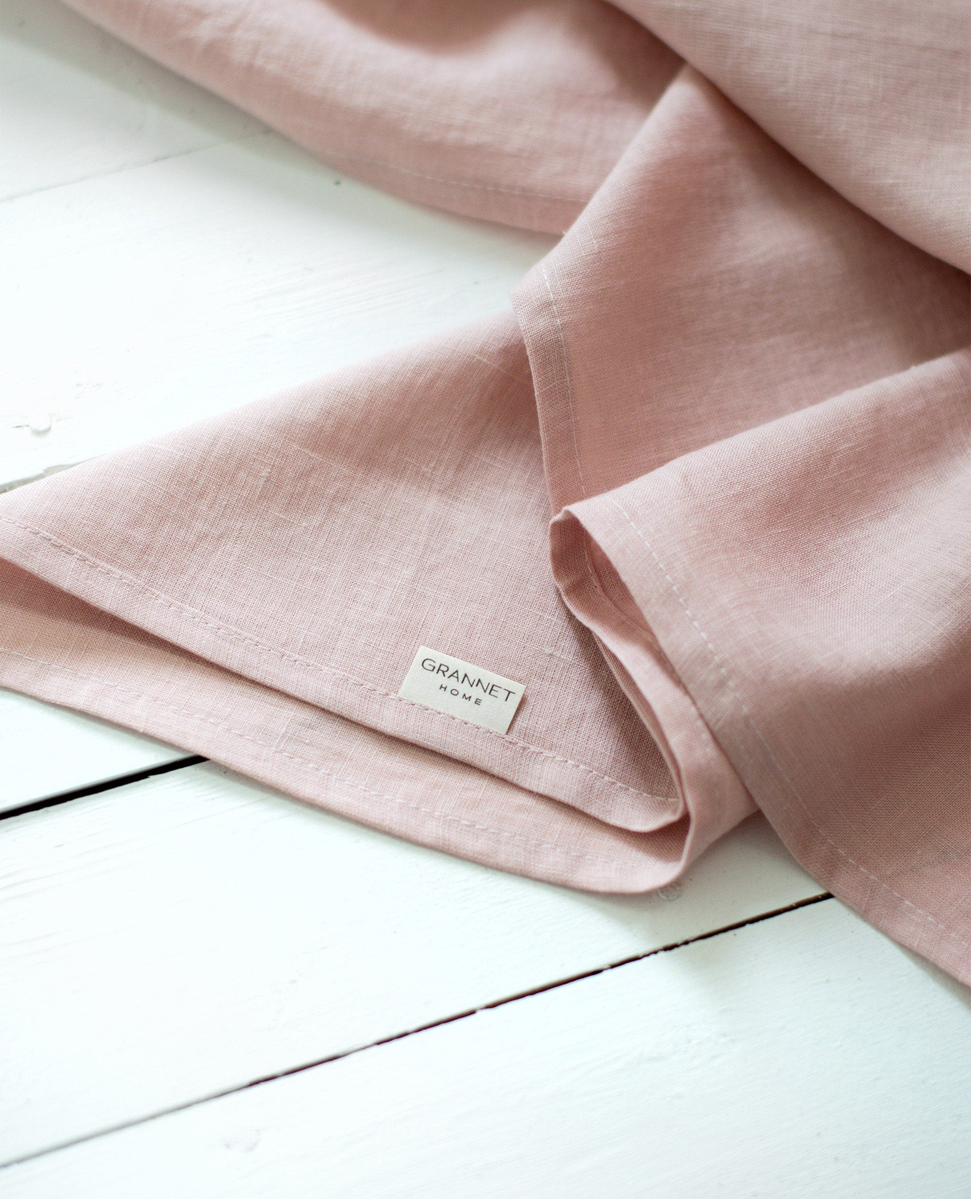 Linen Flat Sheet in Dusty Rose