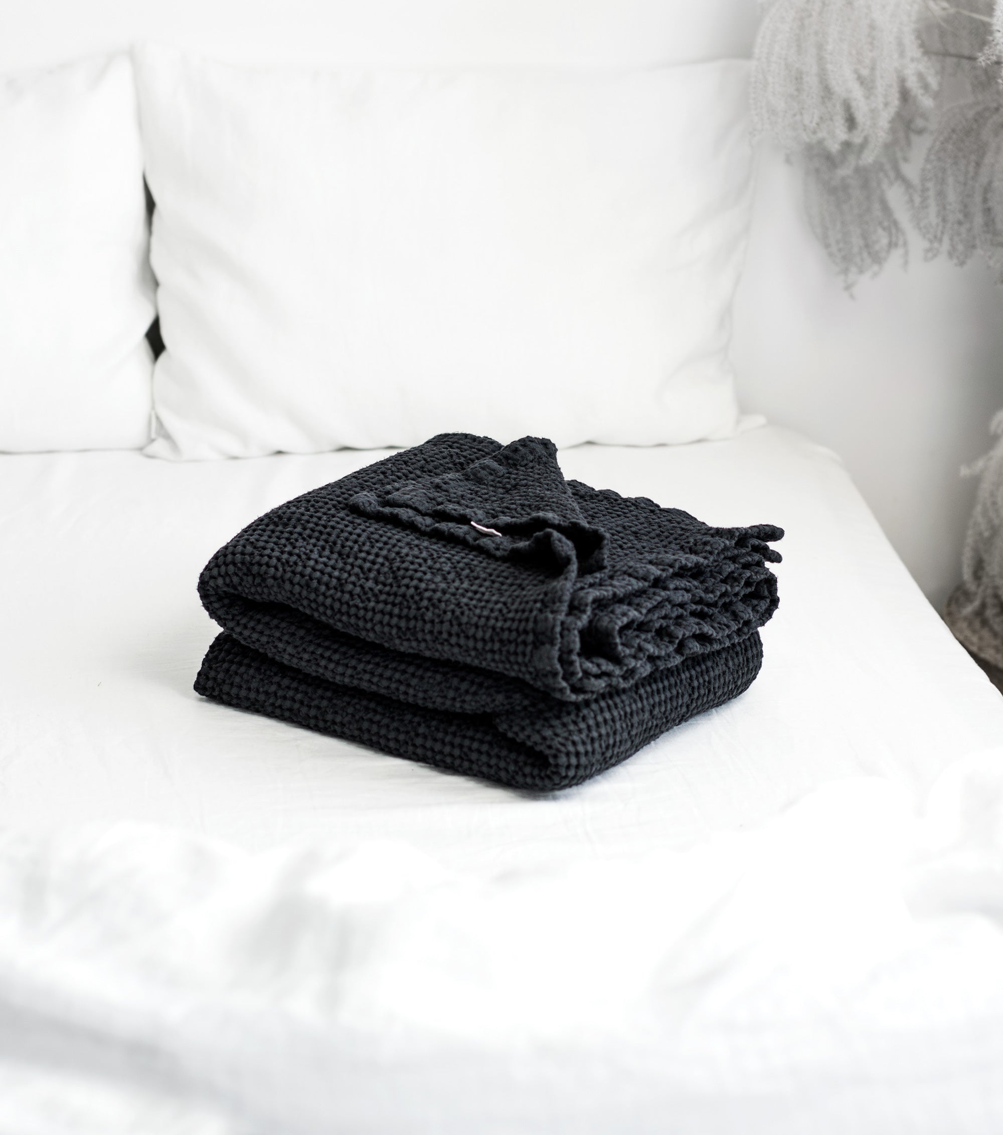 Waffle Blanket in Space Black