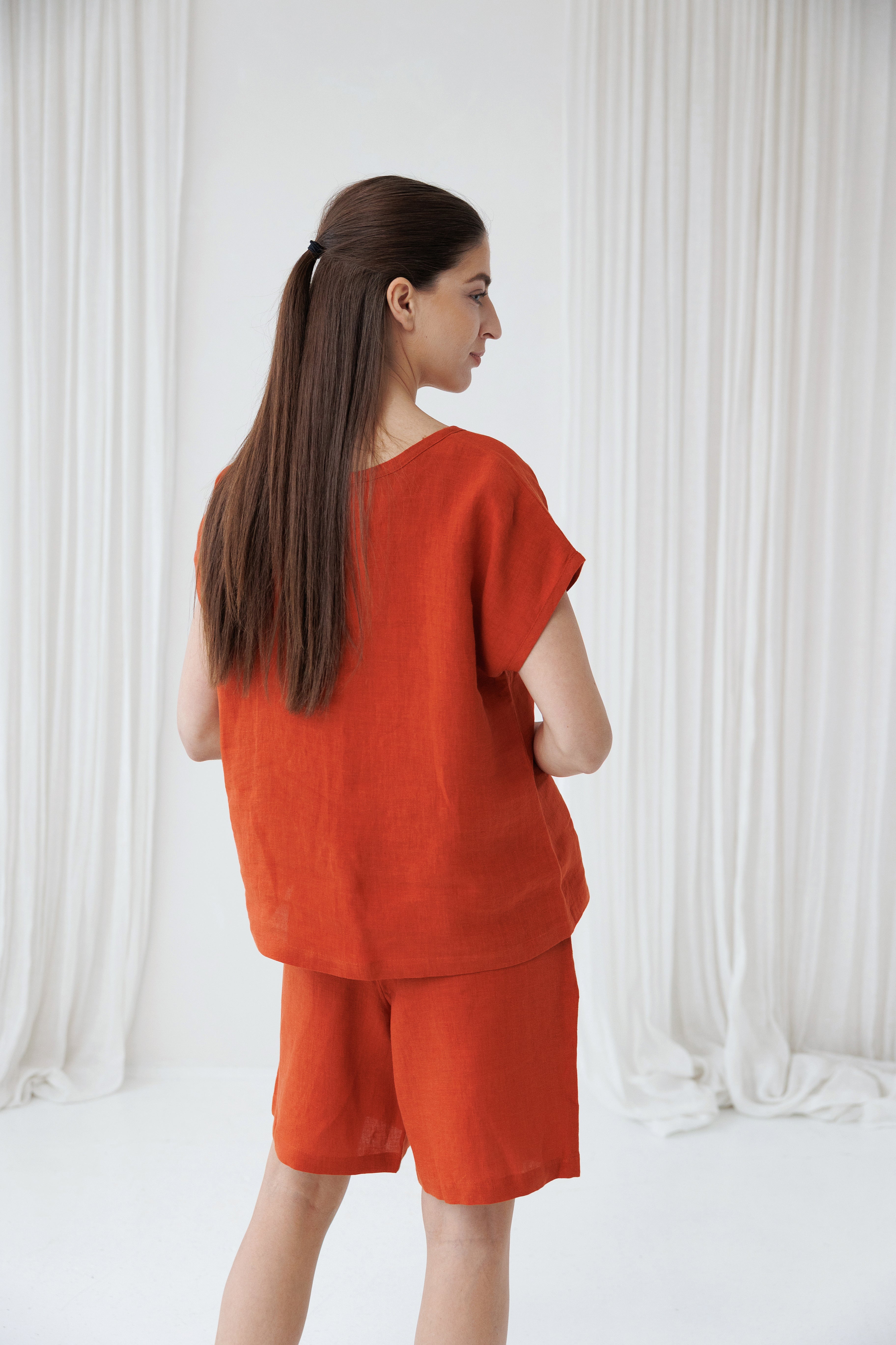 Pajama set COSY in Clay Red
