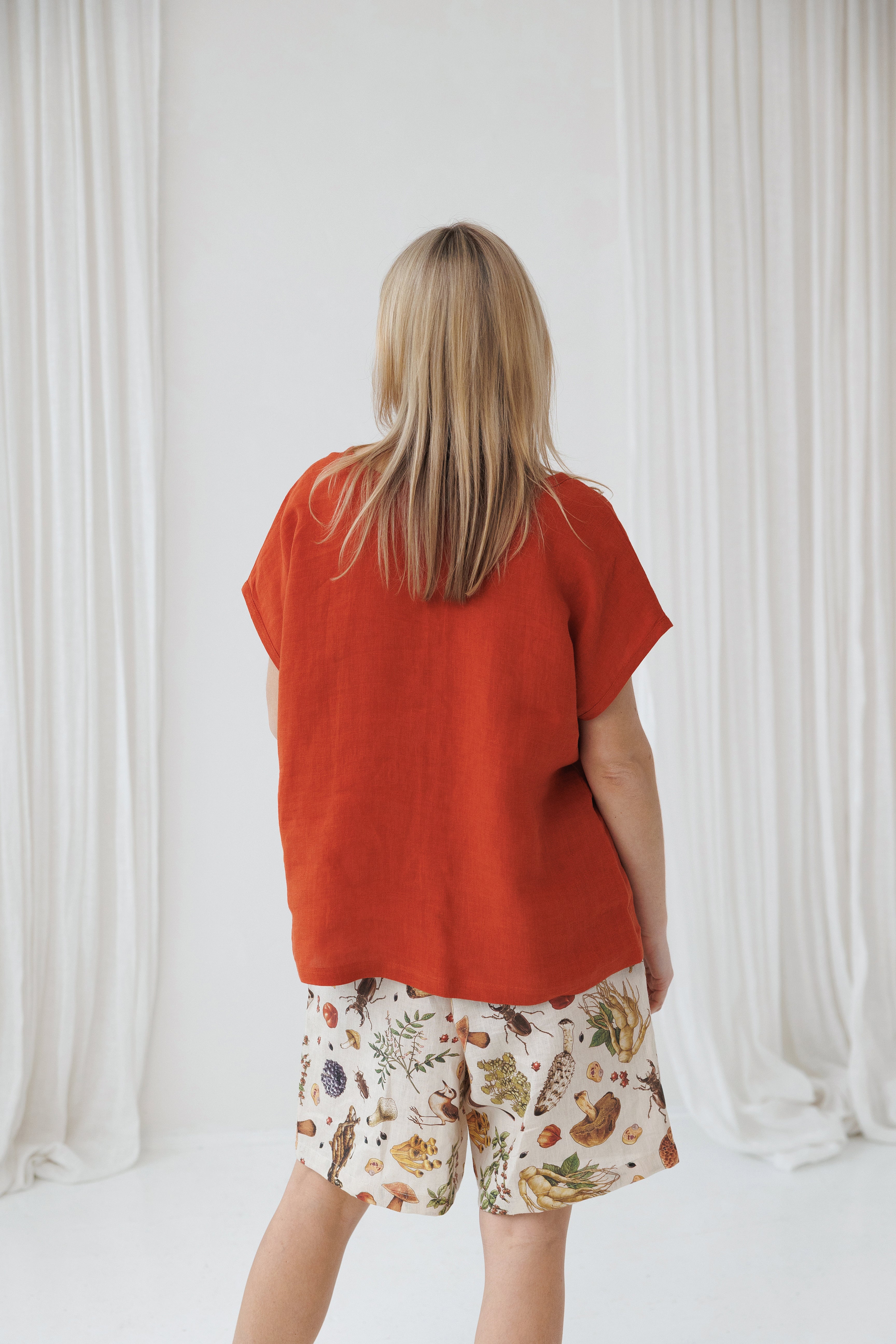 Pajama set COSY in Mushroom & Clay Red