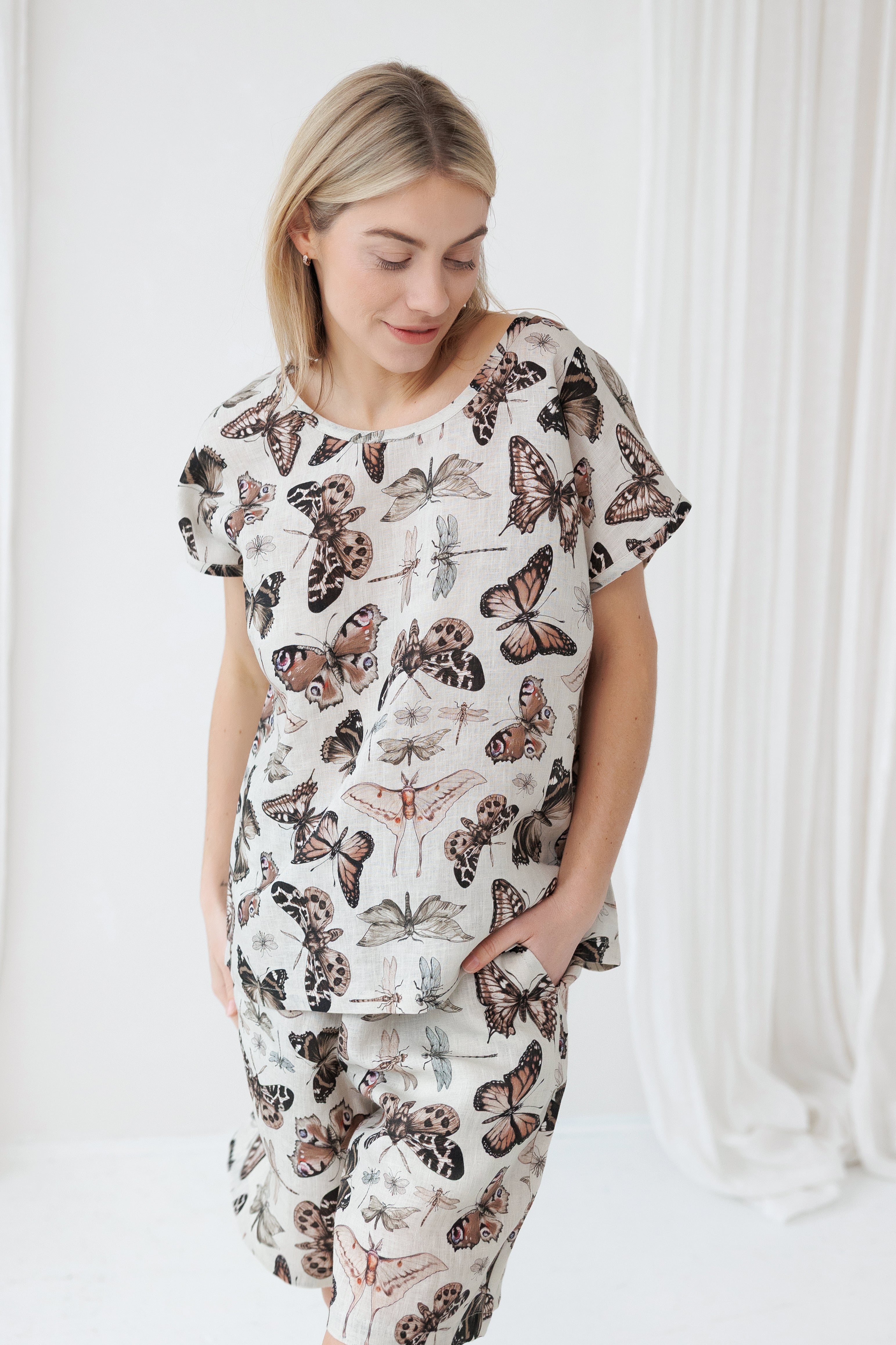 Pajama set COSY in Butterfly
