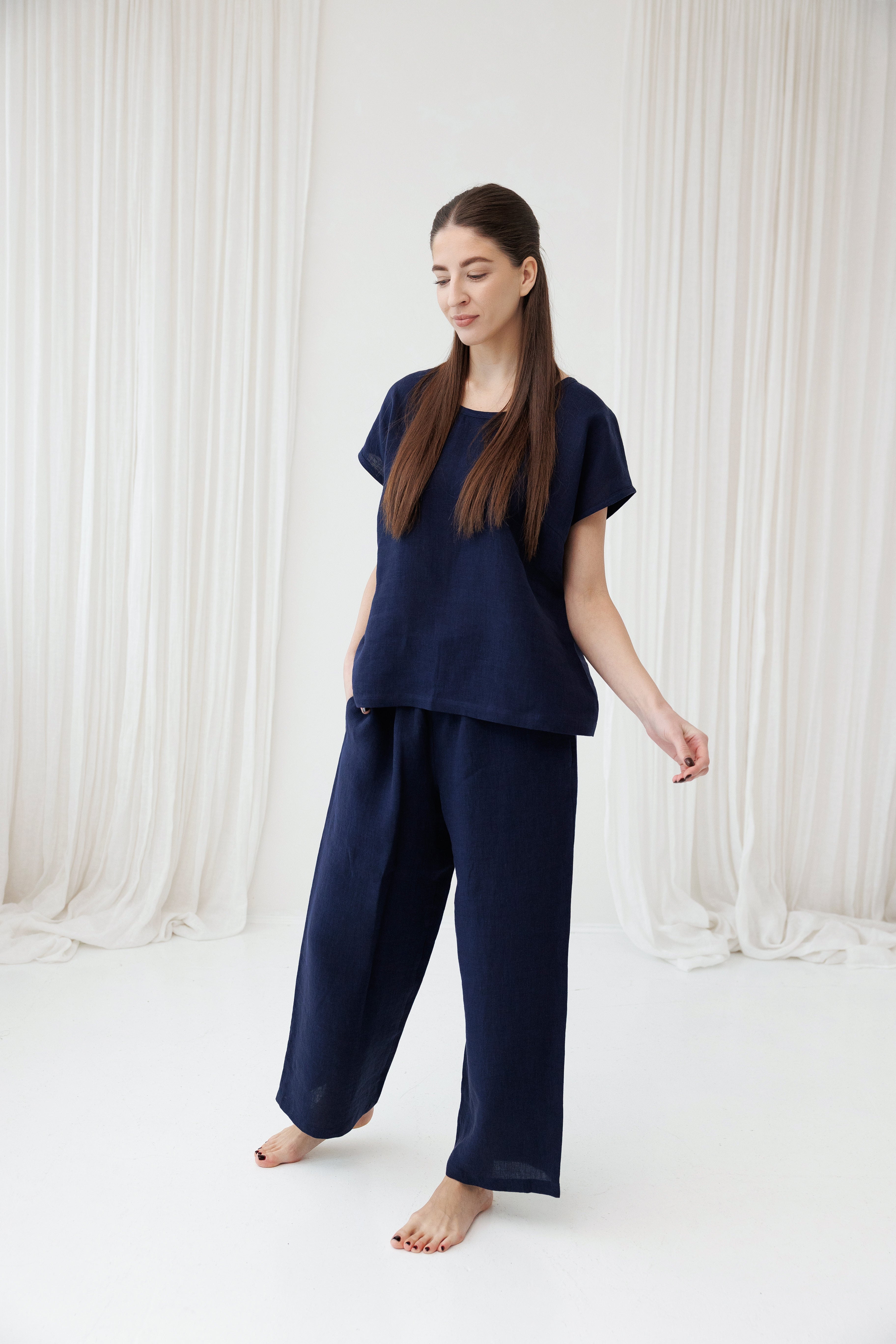 Pajama set ELMA in Midnight Blue