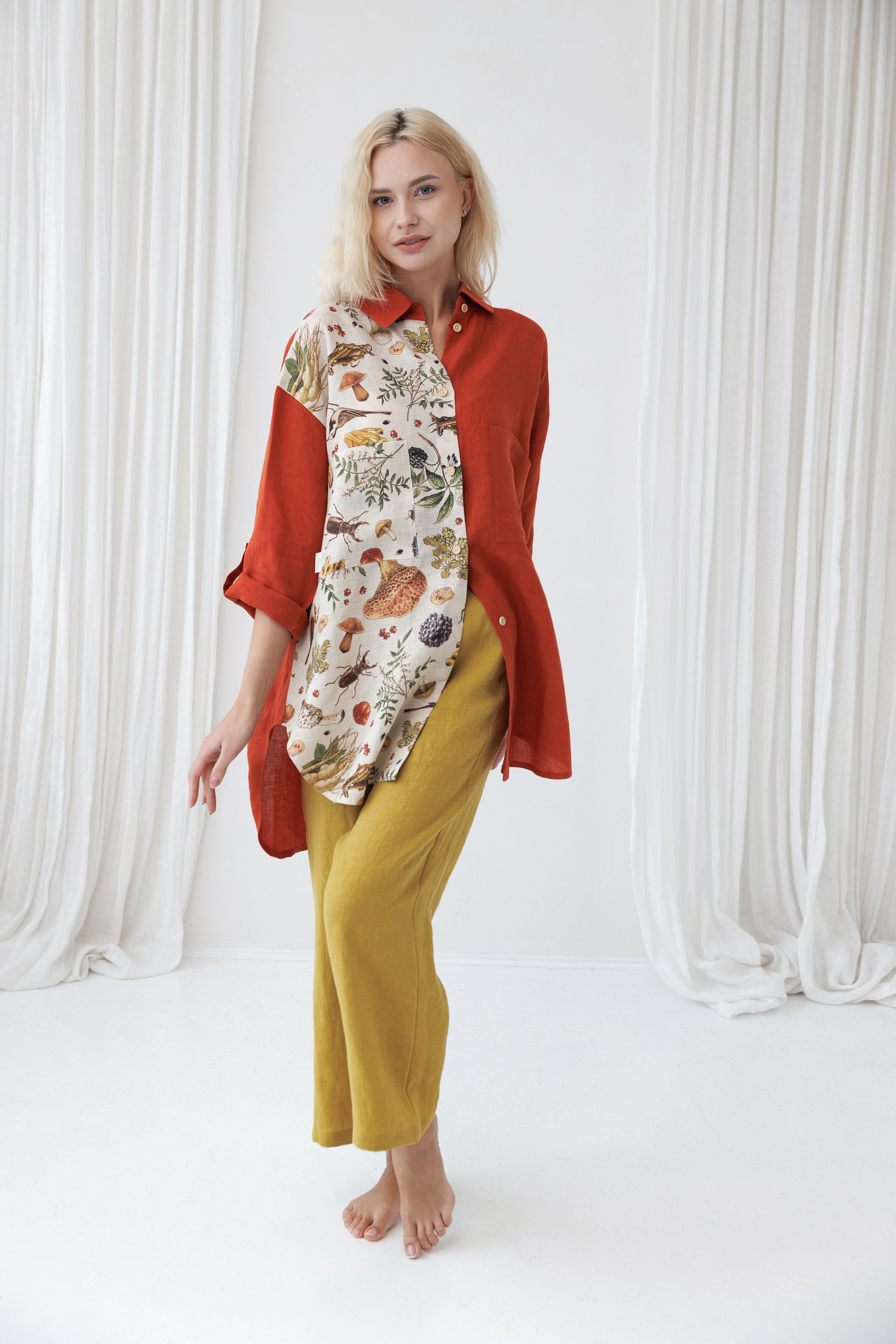 Linen pants BECCA in Yellow Ochre