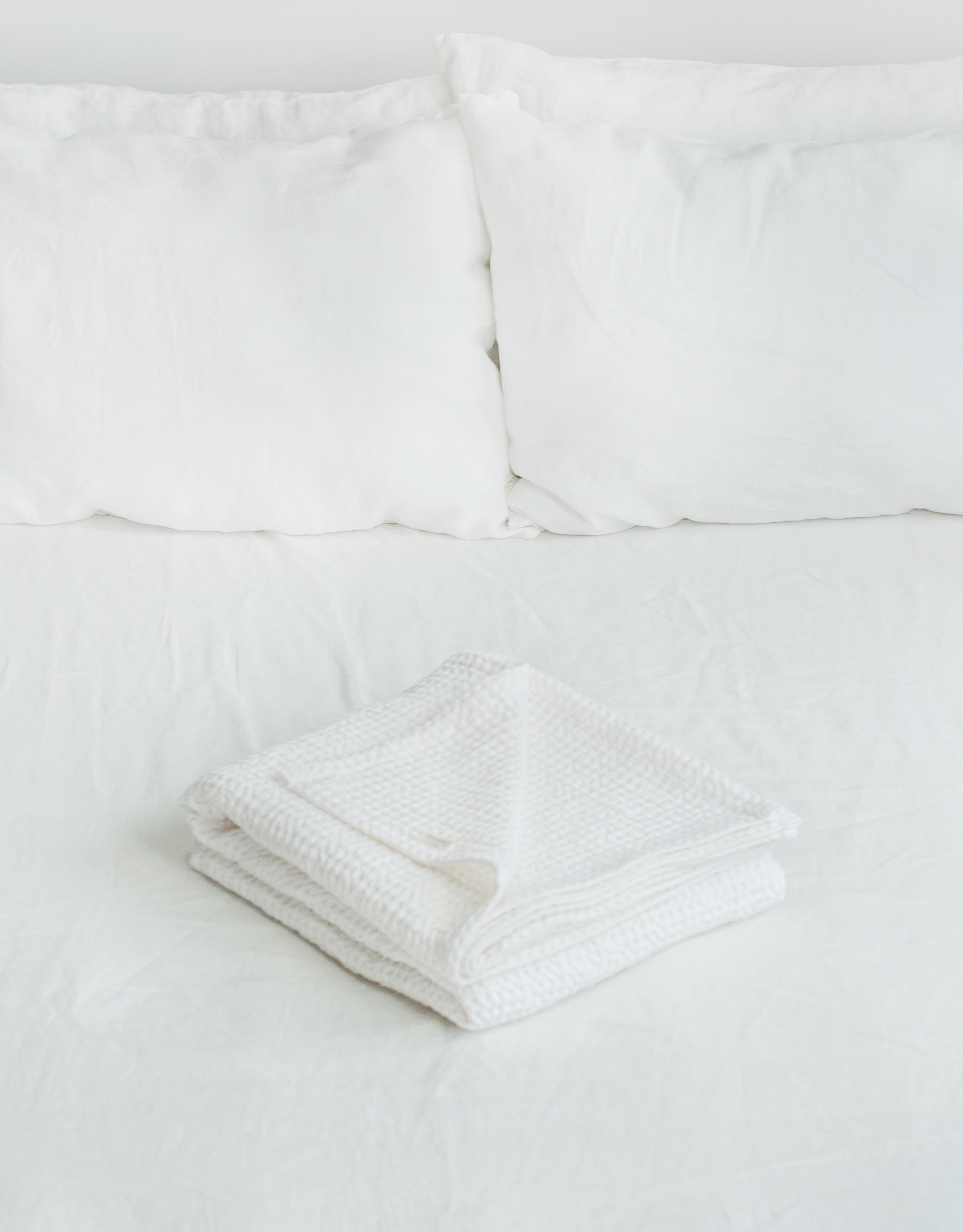Waffle Blanket in Milky White