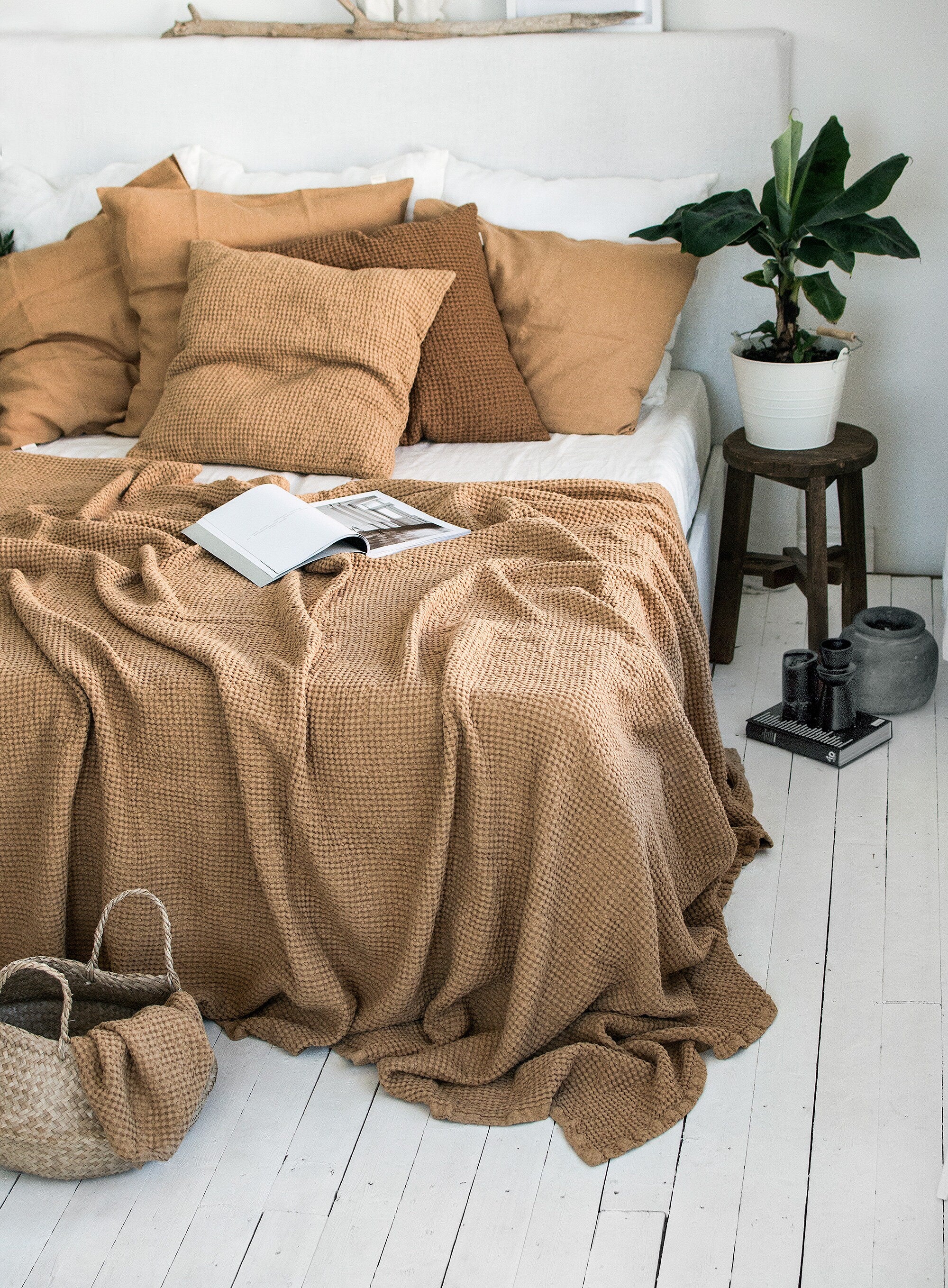 Waffle Blanket in Peanut