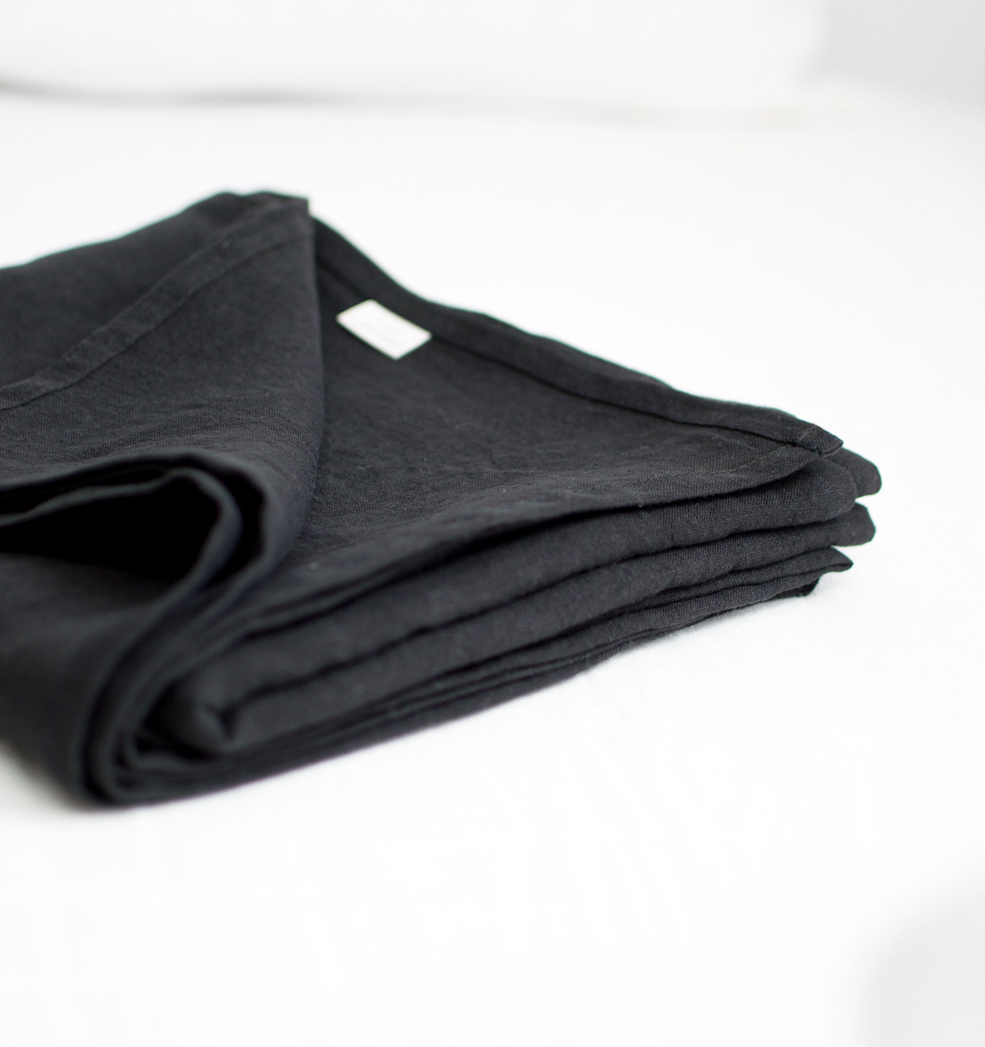 Linen Flat Sheet in Space Black