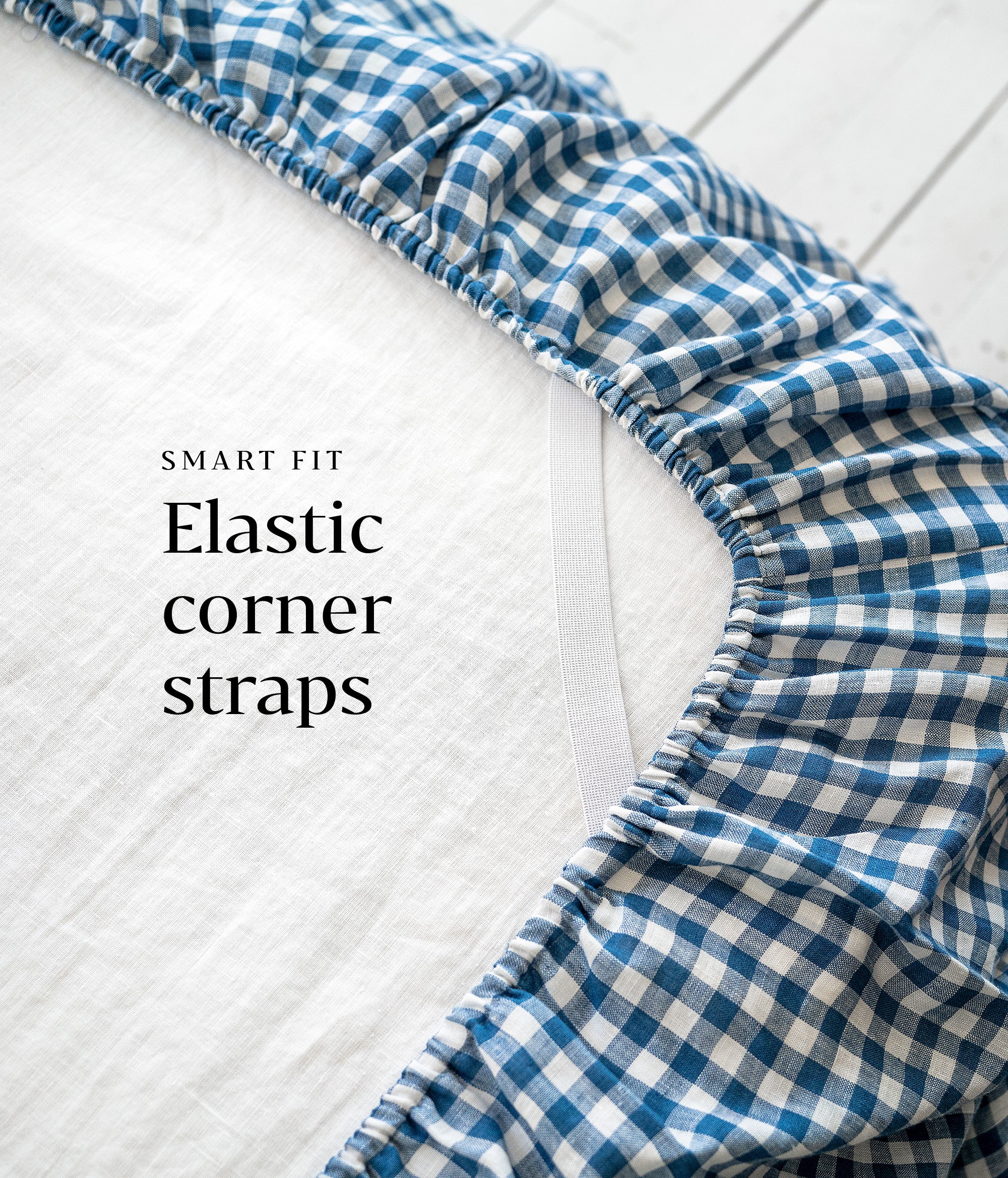 Linen Sheet Set in Blue Gingham