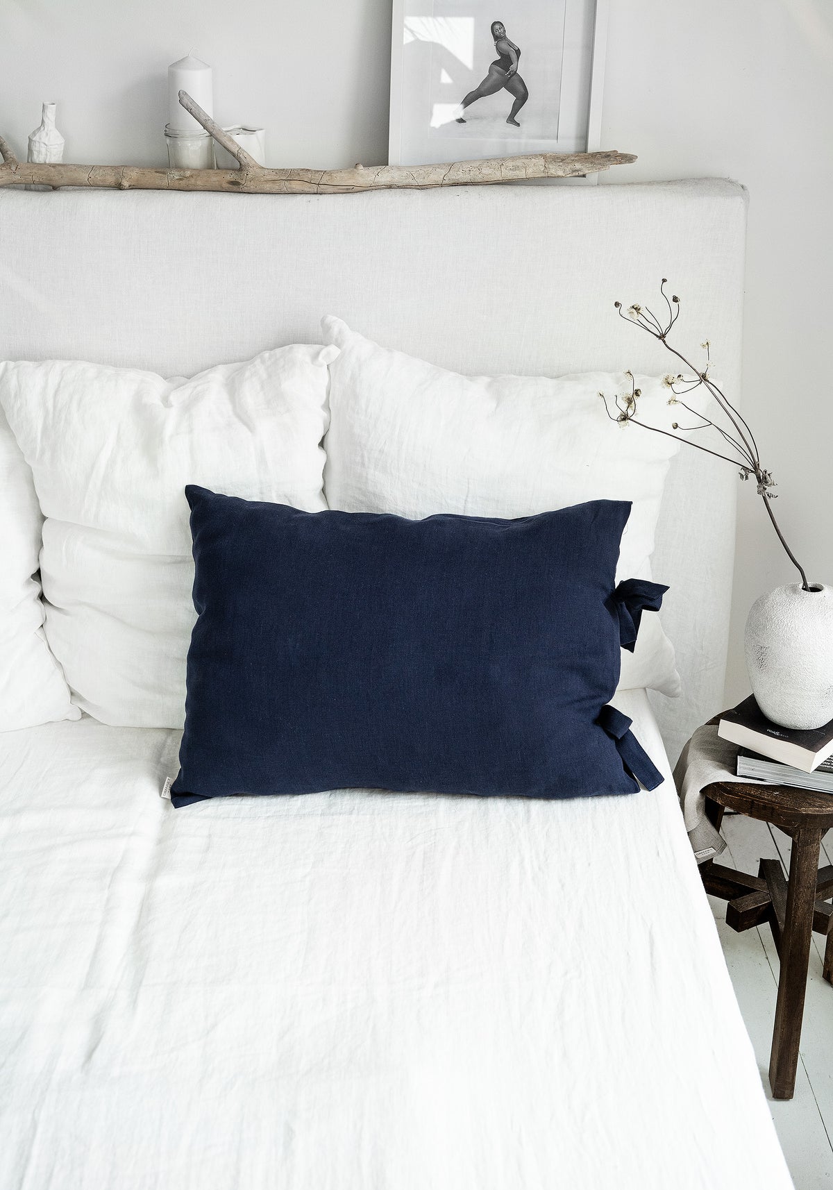 Linen Pillowcase with Ribbon Ties