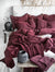 Linen Bedding Set in Burgundy - Duvet Cover & 2 Pillowcases