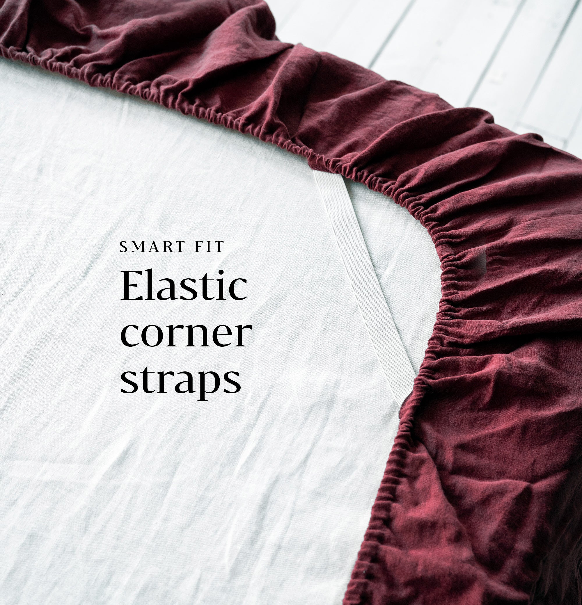 Linen Fitted Sheet in Burgundy