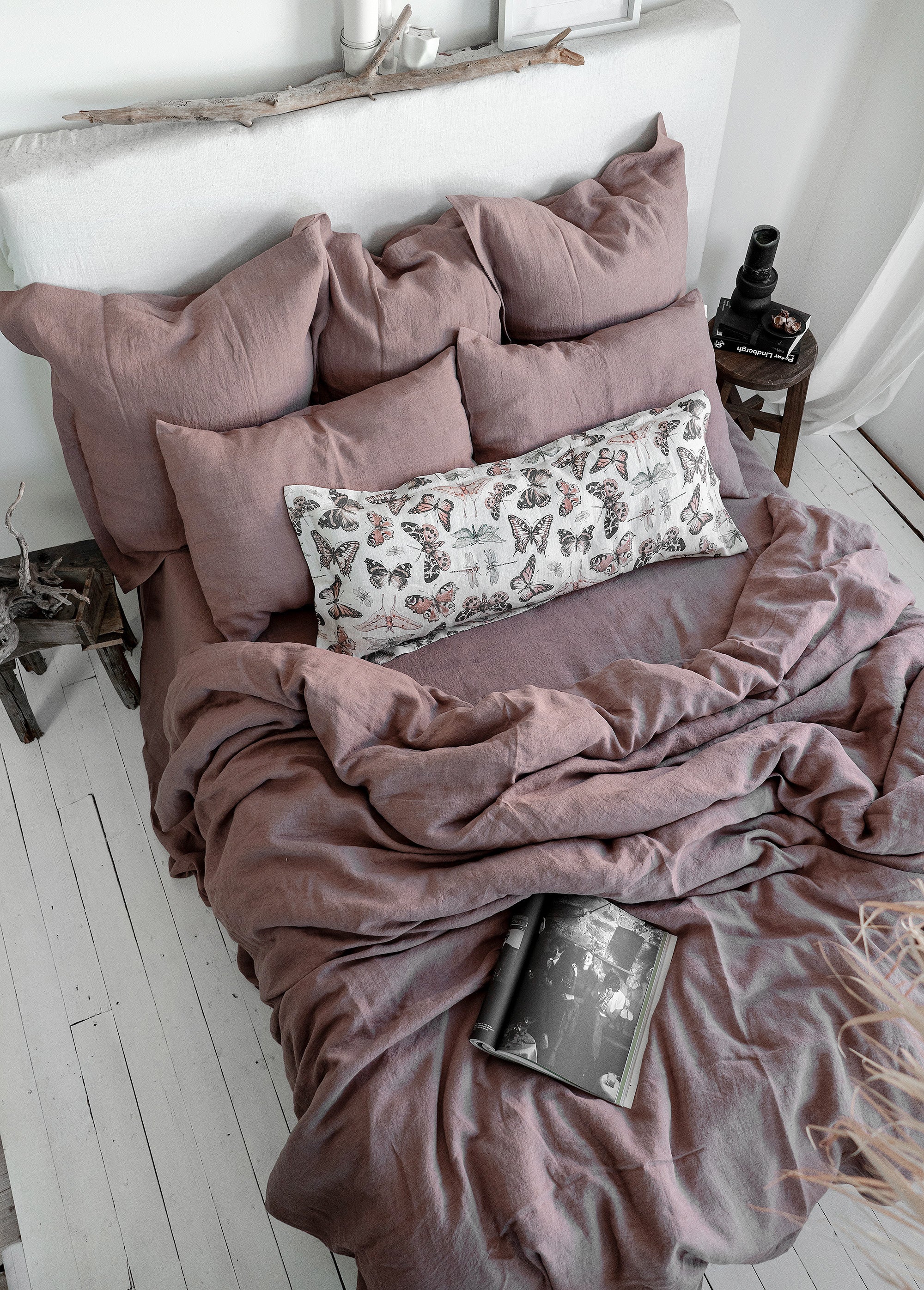 Linen Fitted Sheet in Taupe