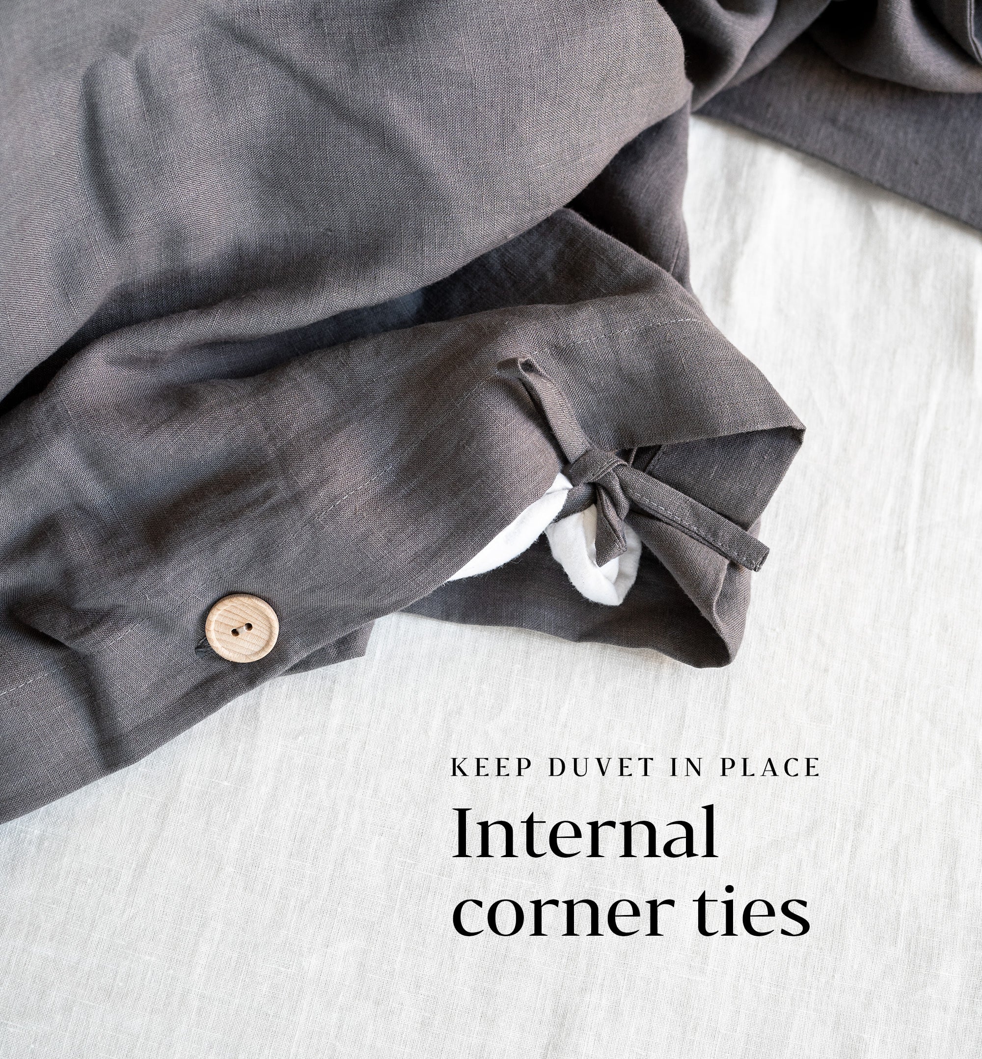 Linen Bedding Set in Charcoal Gray - Duvet Cover & 2 Pillowcases