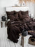 Linen Bedding Set in Chocolate - Duvet Cover & 2 Pillowcases