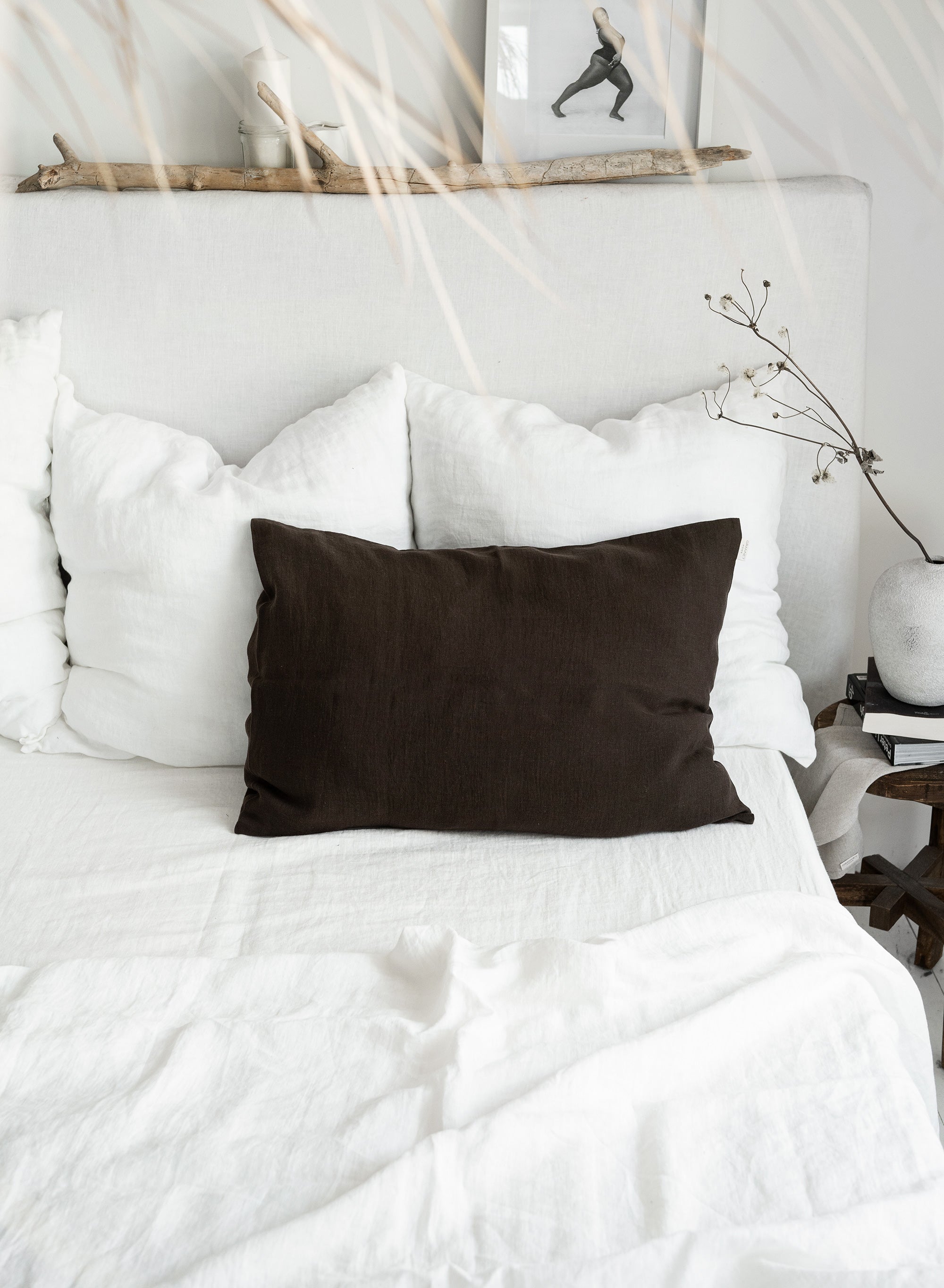 Linen Pillowcase in Chocolate