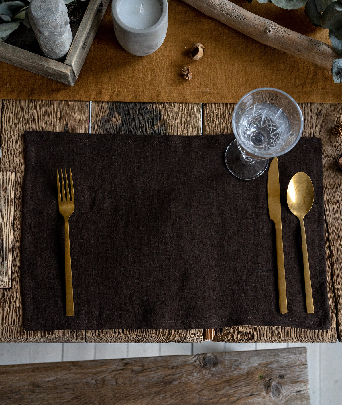 Linen Placemat in Chocolate