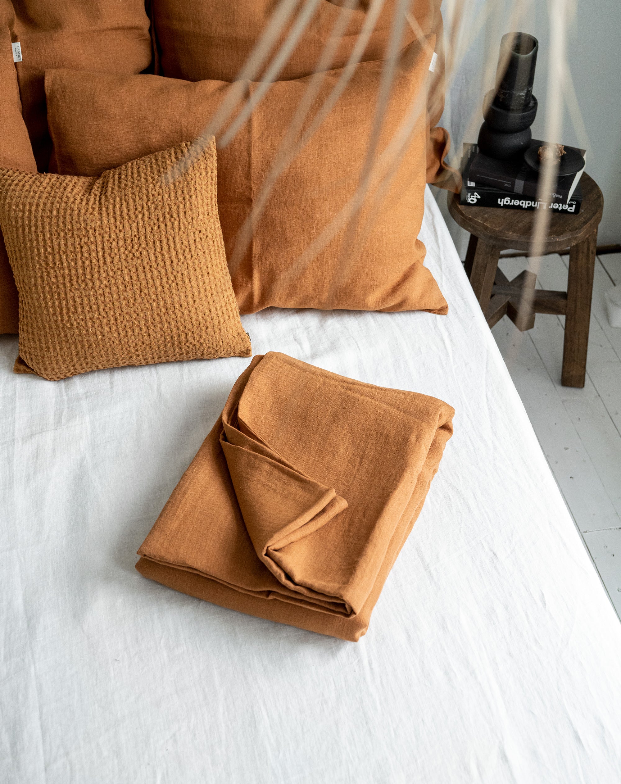 Linen Flat Sheet in Cinnamon