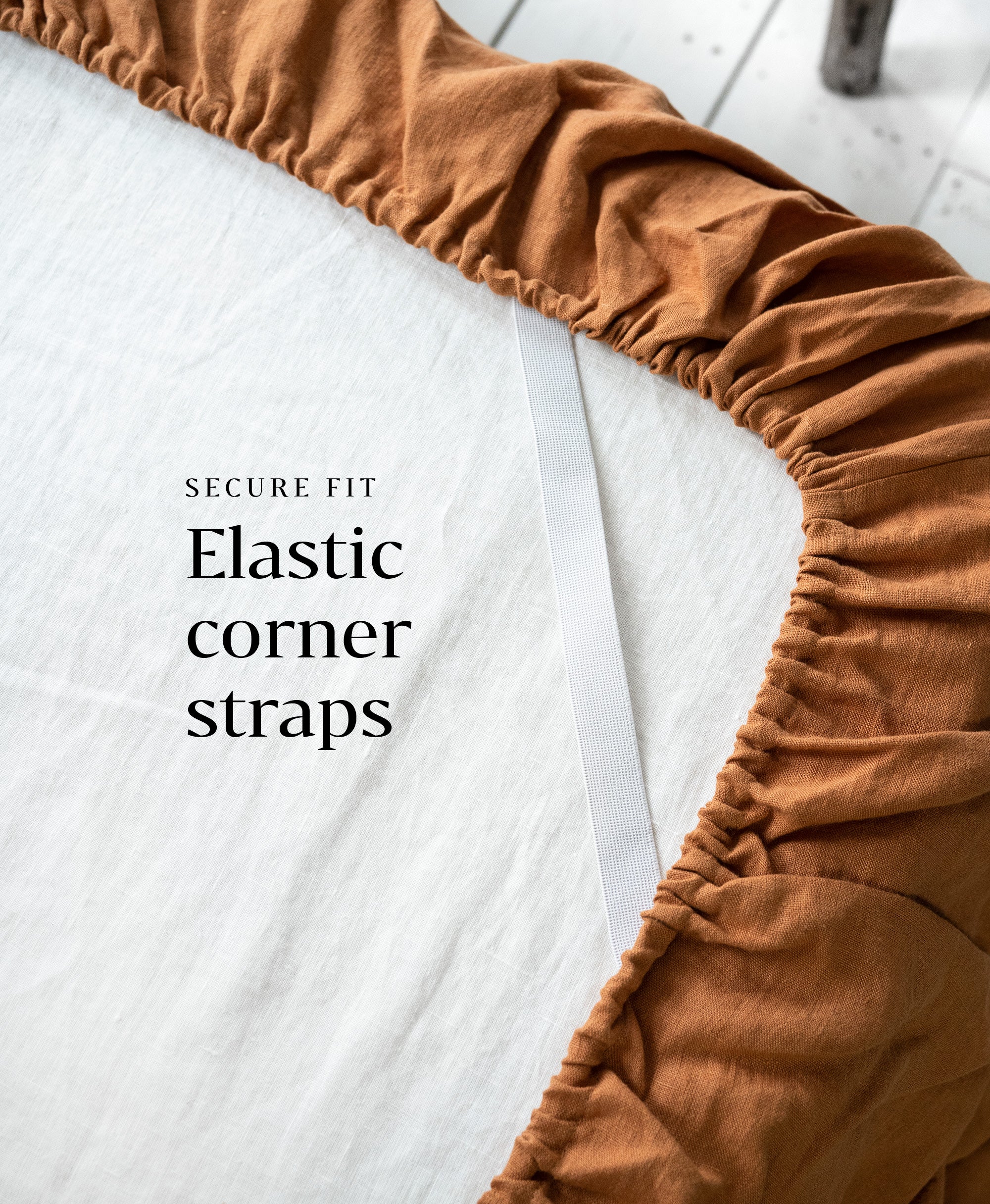 Linen Fitted Sheet in Cinnamon