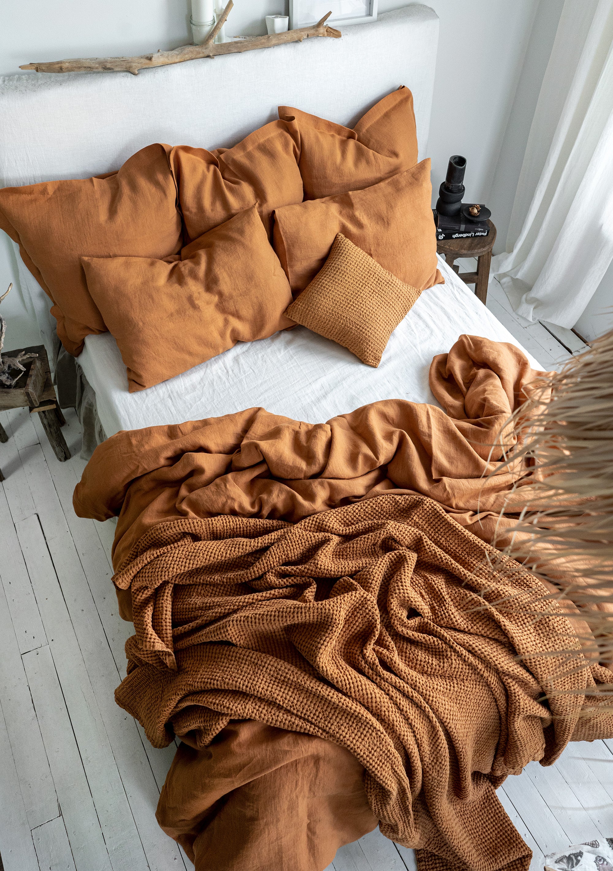 Linen Flat Sheet in Cinnamon