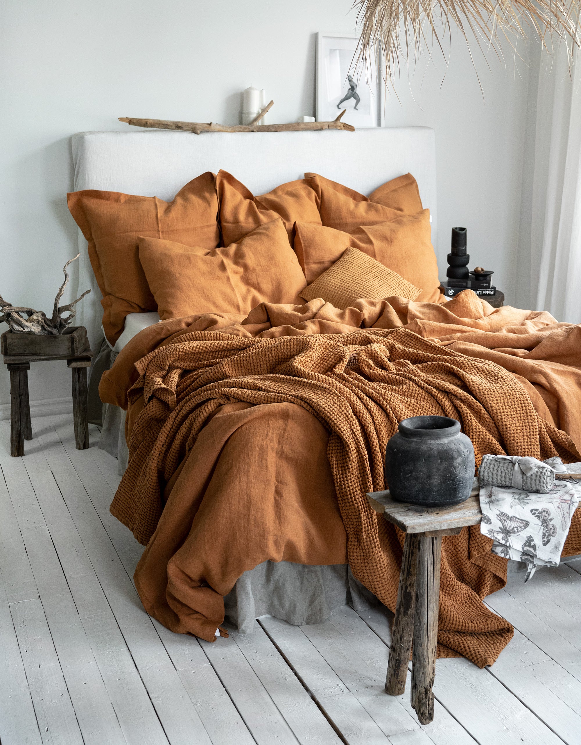 Linen Flat Sheet in Cinnamon