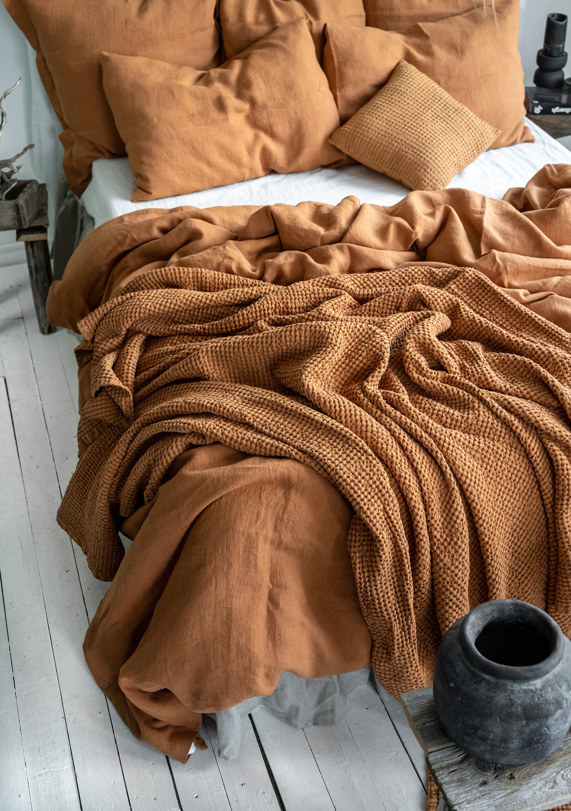 Linen Flat Sheet in Cinnamon