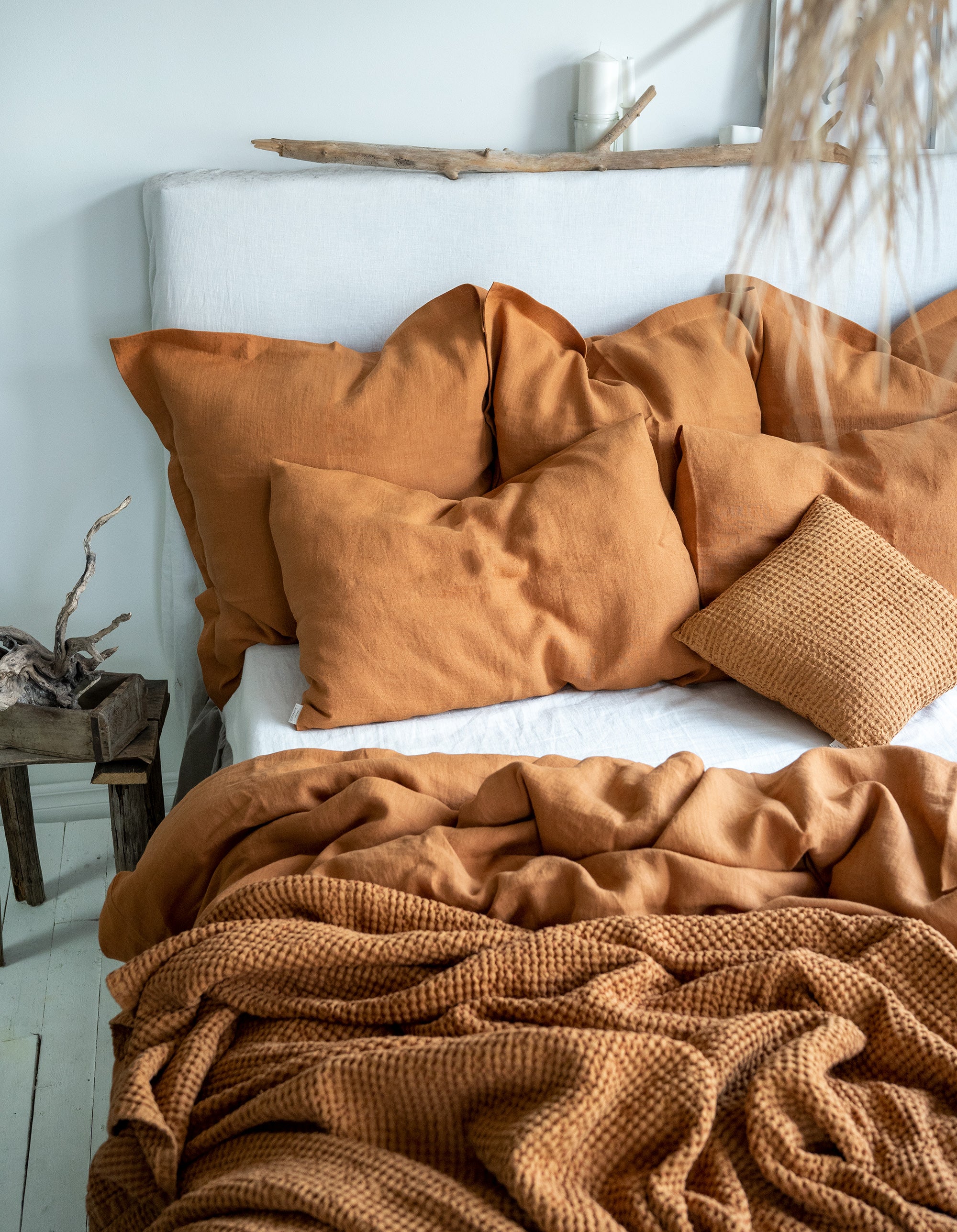 Linen Flat Sheet in Cinnamon