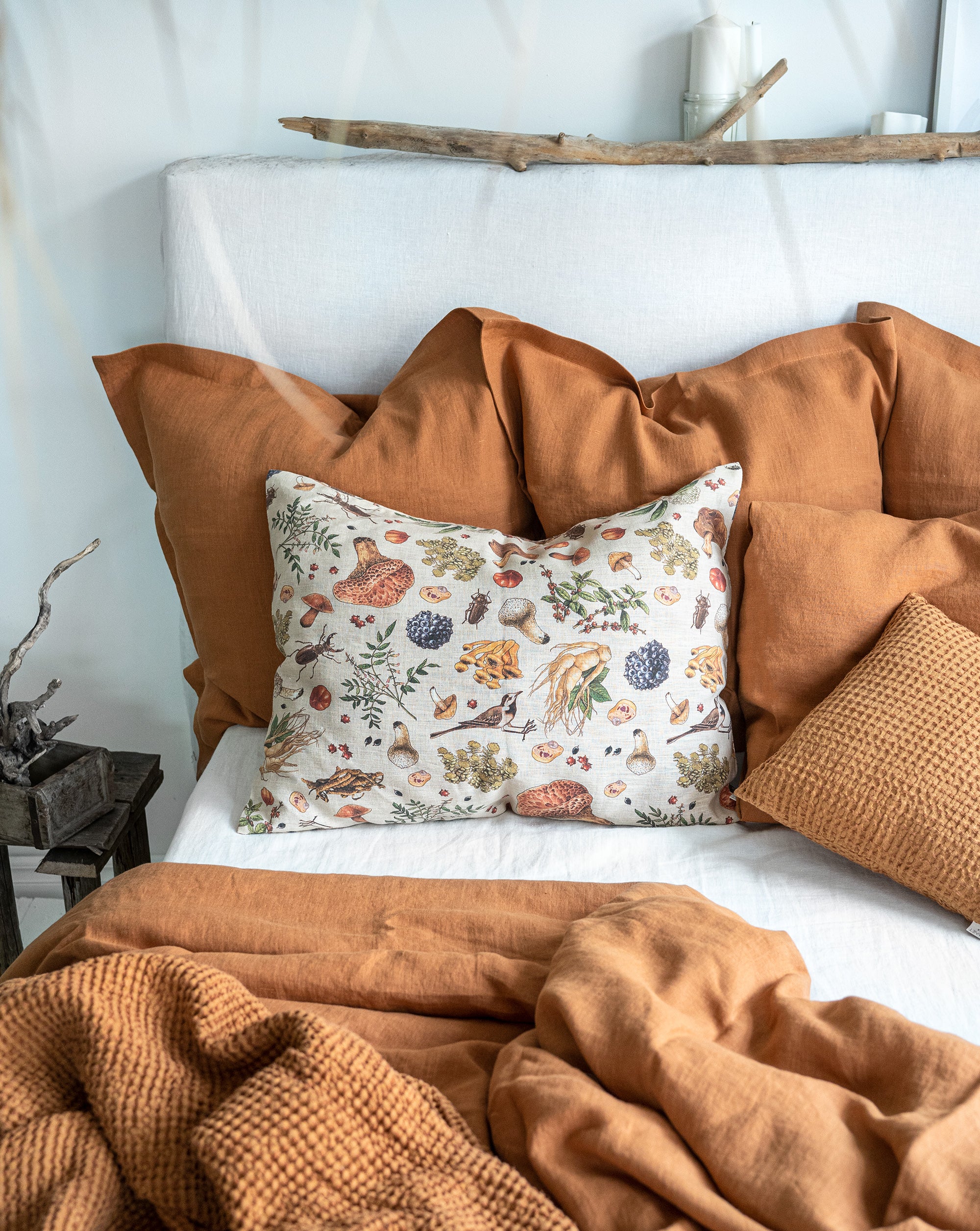 Linen Bedding Set in Cinnamon - Duvet Cover & 2 Pillowcases