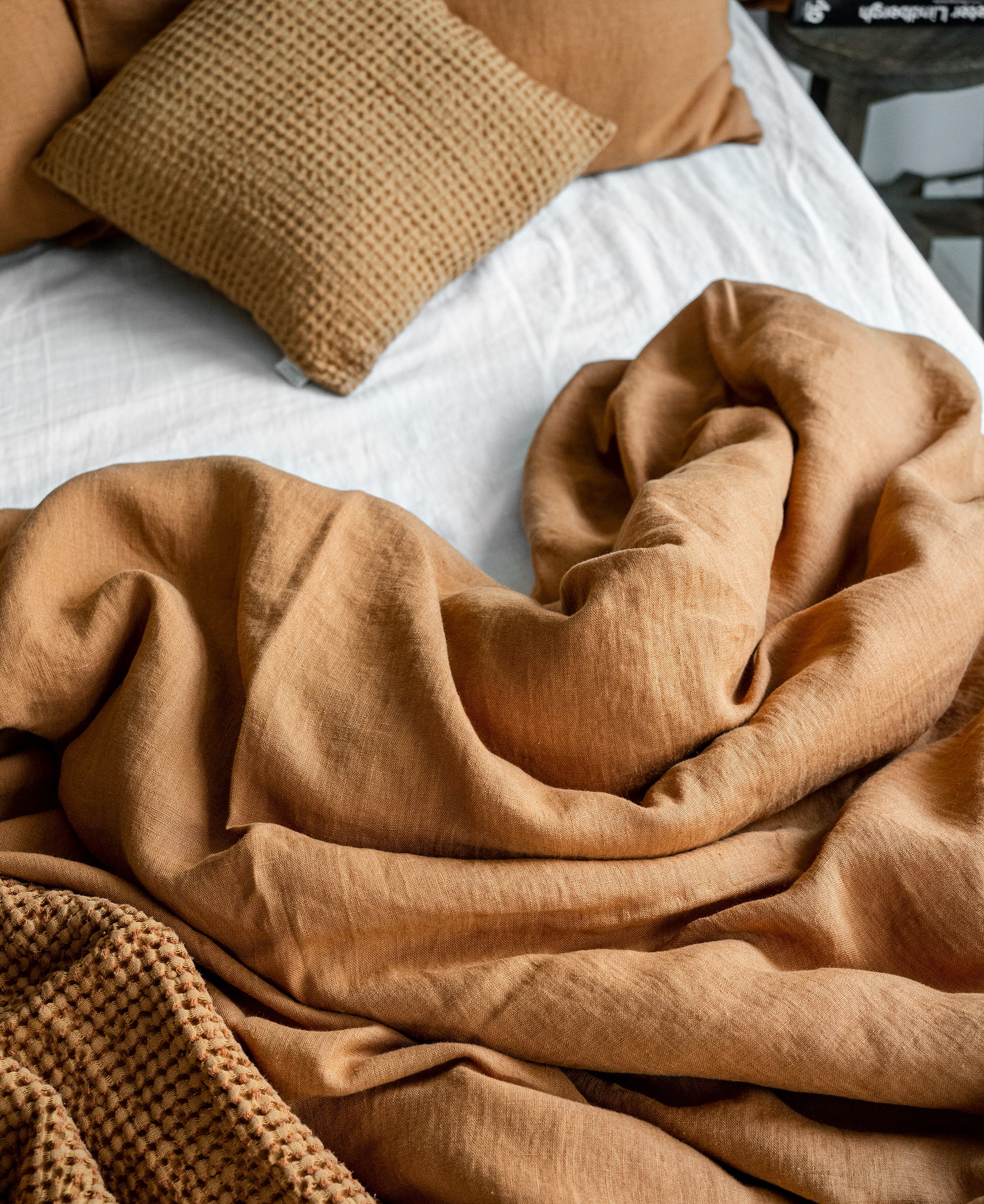 Linen Flat Sheet in Cinnamon