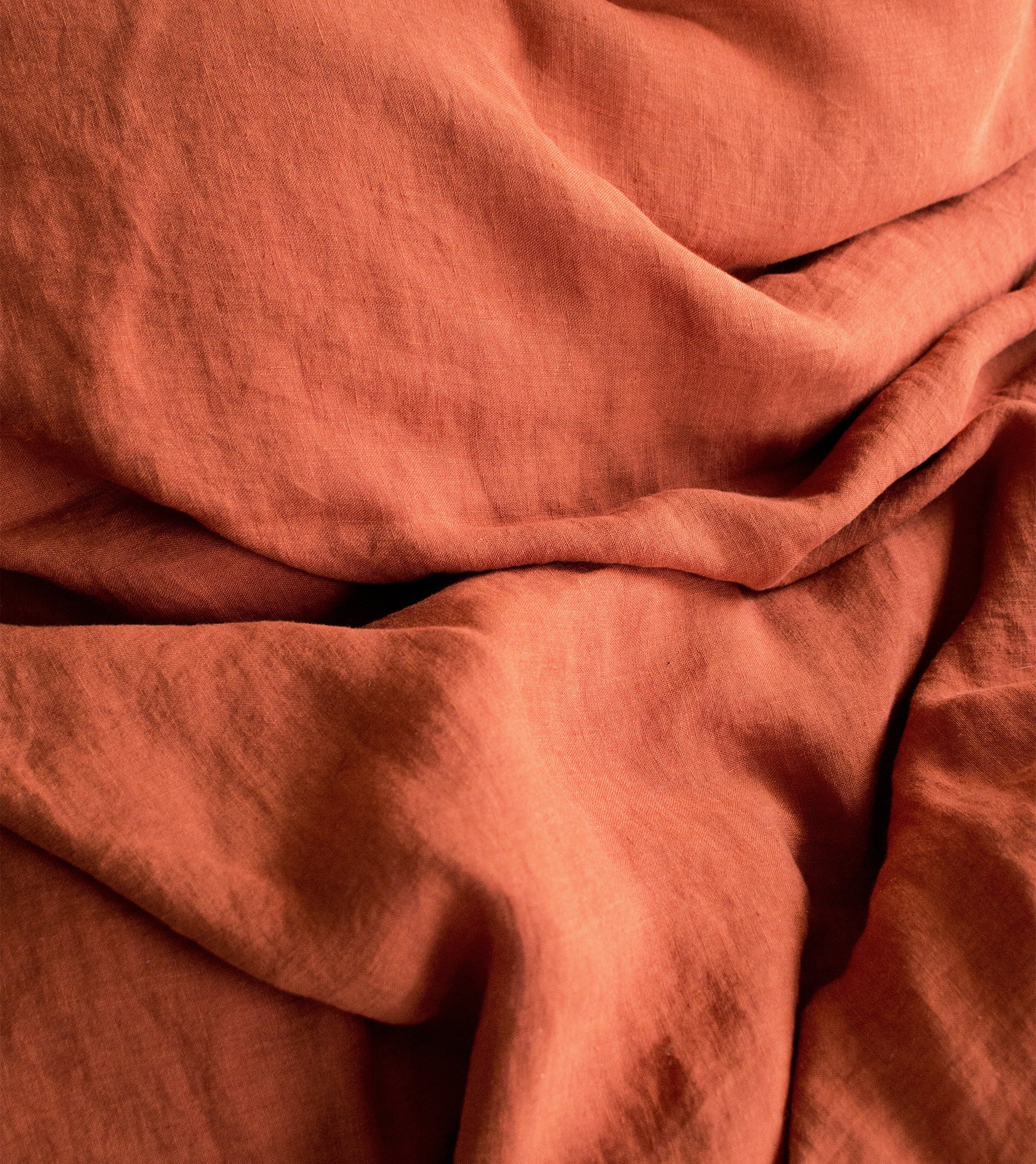 Linen Sheet Set in Clay Red