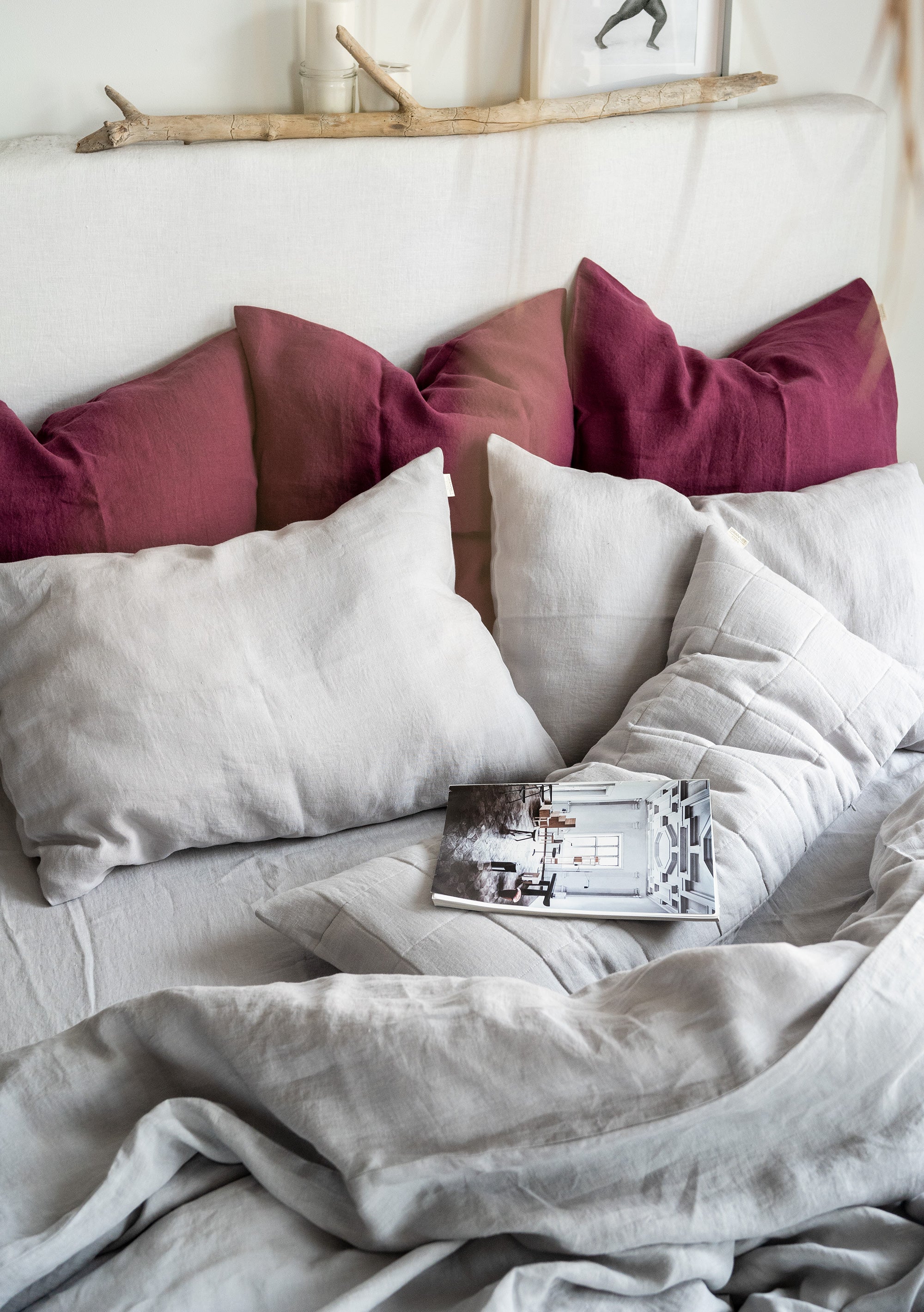 Linen Flat Sheet in Cloud Gray