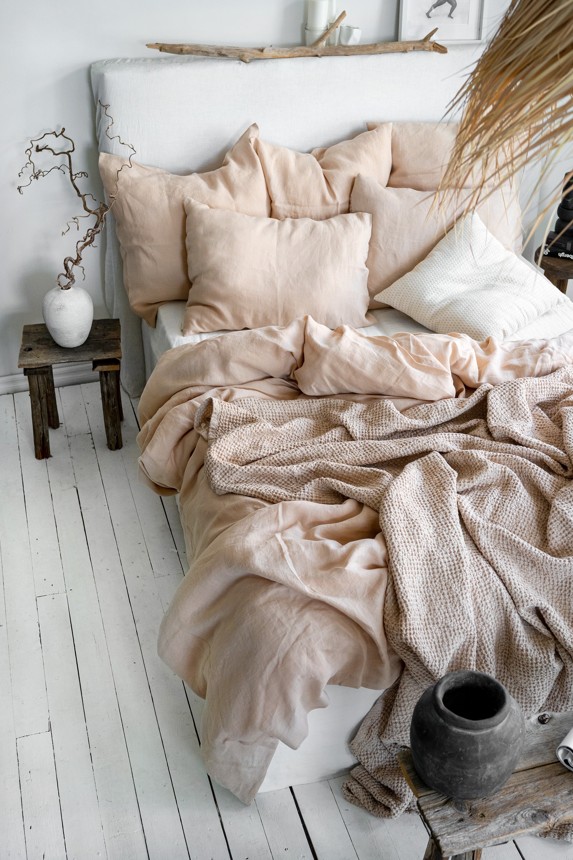 Linen Bedding Set in Cream - Duvet Cover & 2 Pillowcases