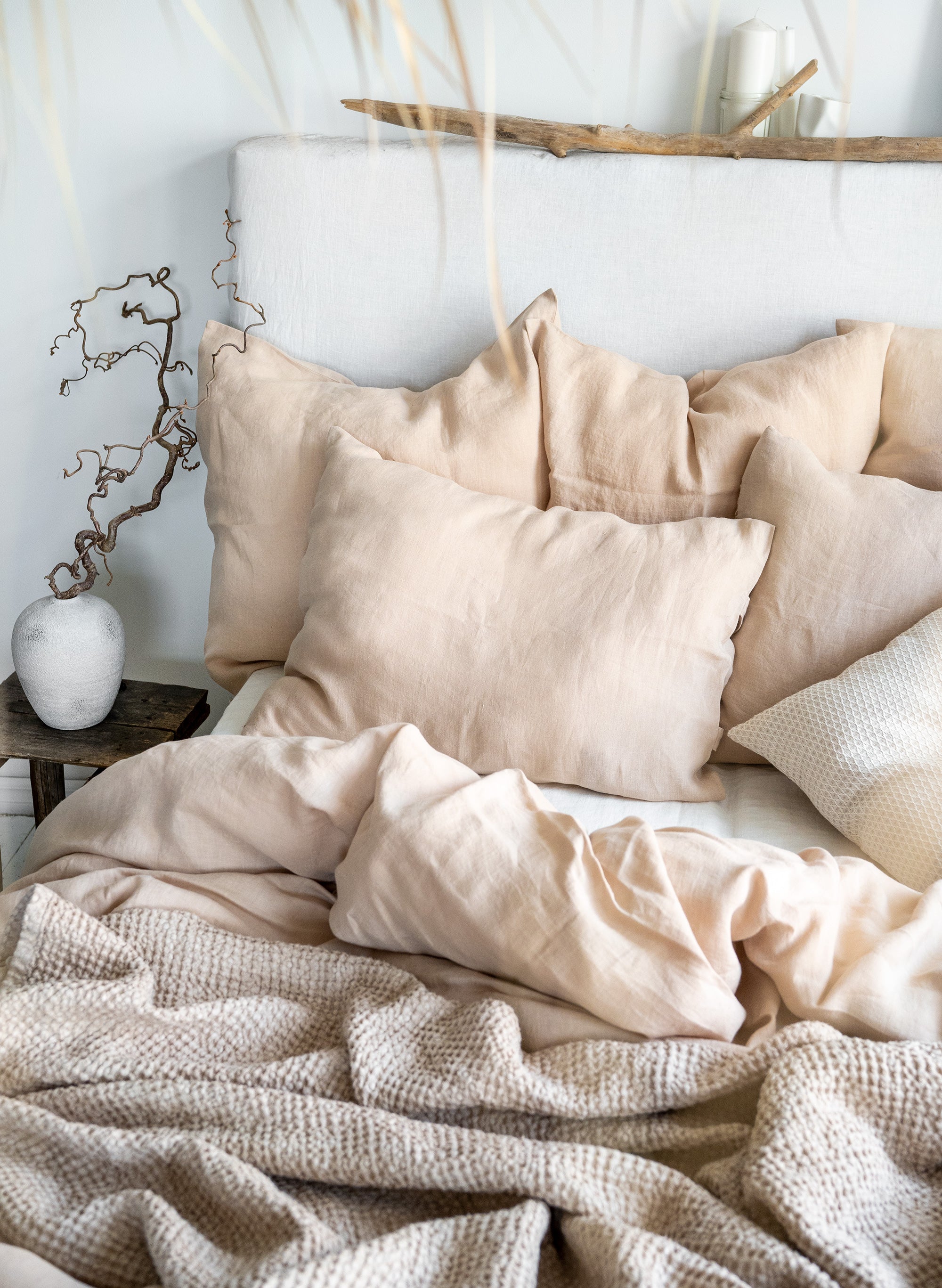 Linen Bedding Set in Cream - Duvet Cover & 2 Pillowcases