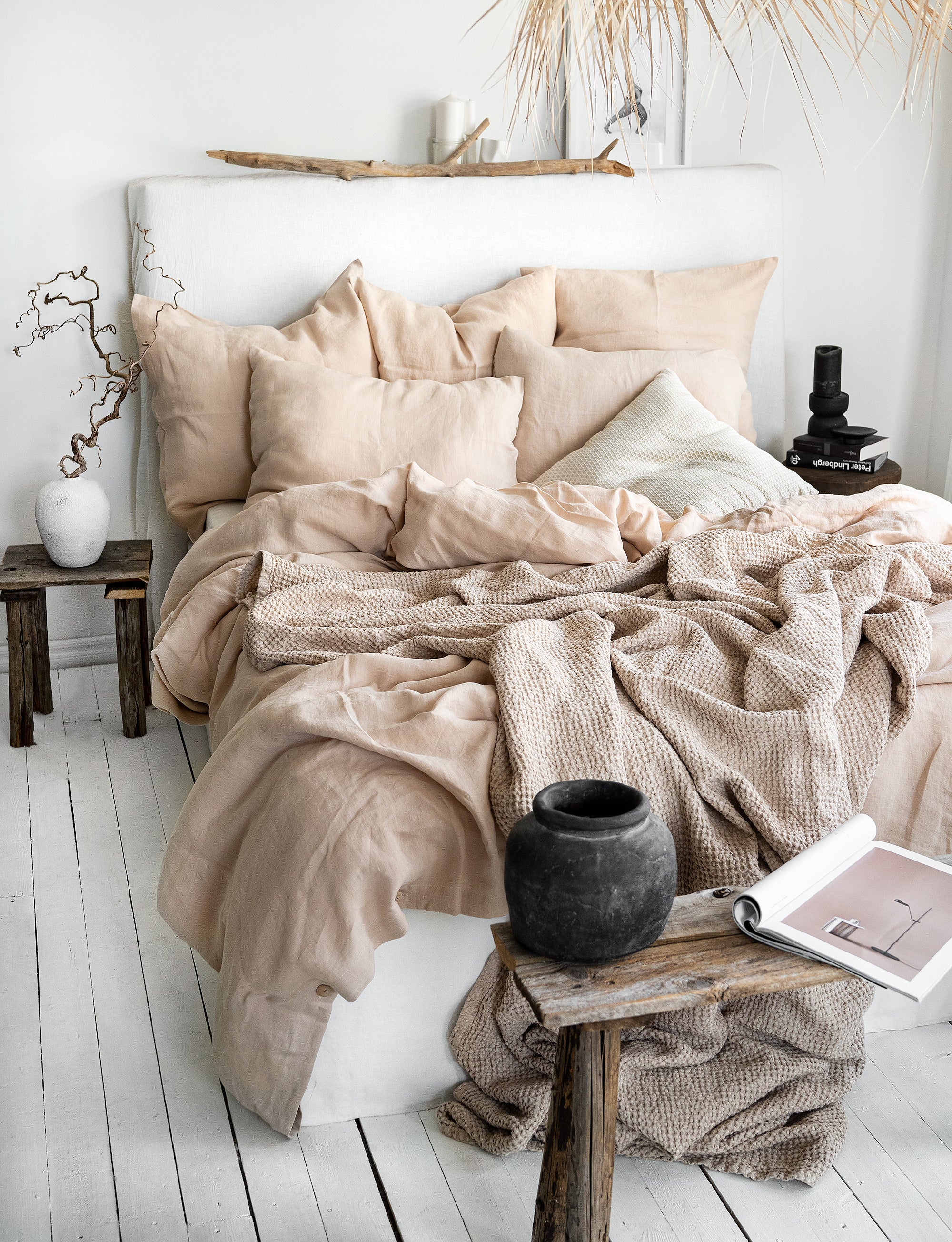 Linen Bedding Set in Cream - Duvet Cover & 2 Pillowcases