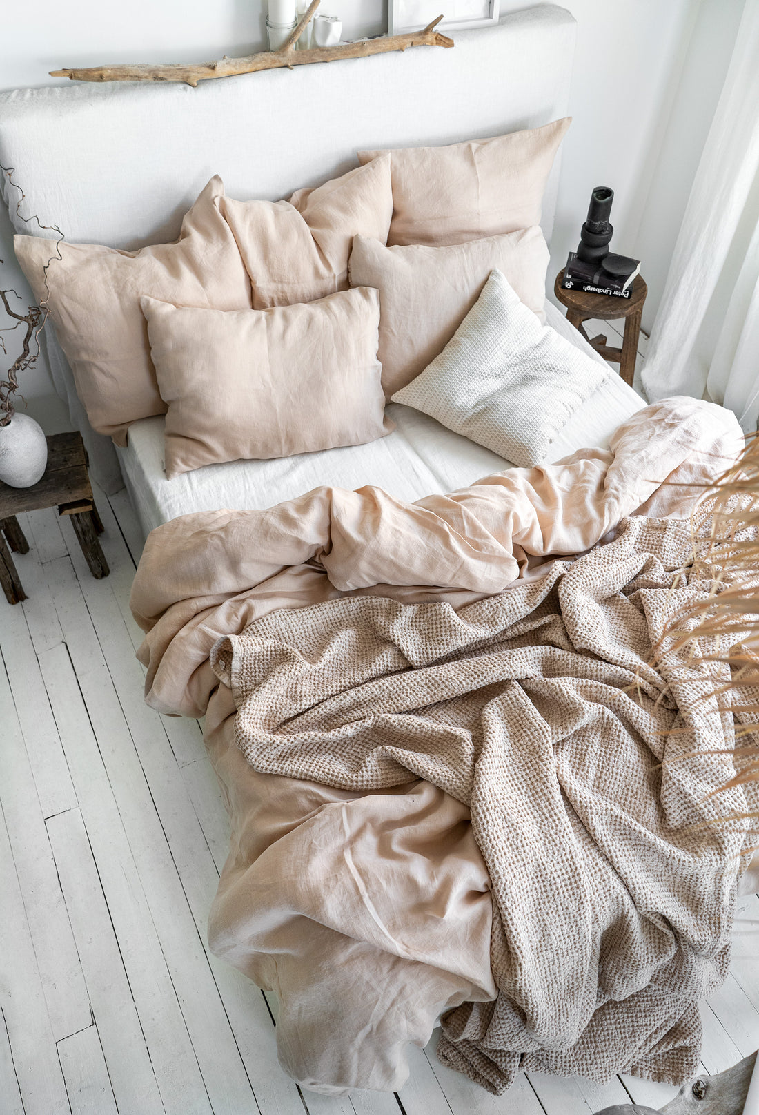 Linen Flat Sheet in Cream