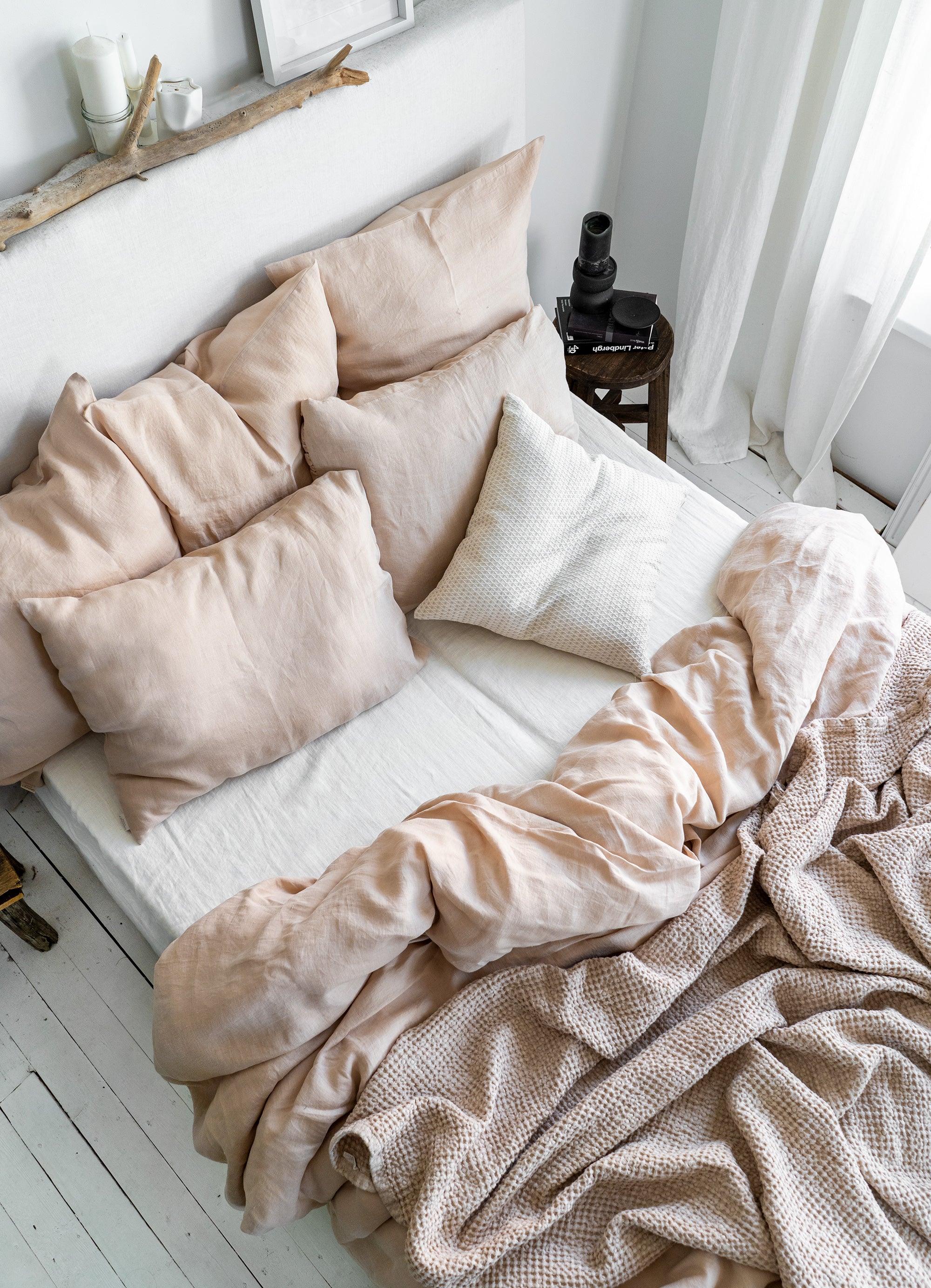Linen Bedding Set in Cream - Duvet Cover & 2 Pillowcases