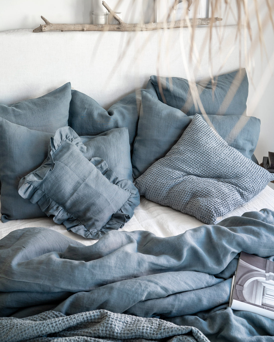 Linen Pillowcase in Dusty Blue