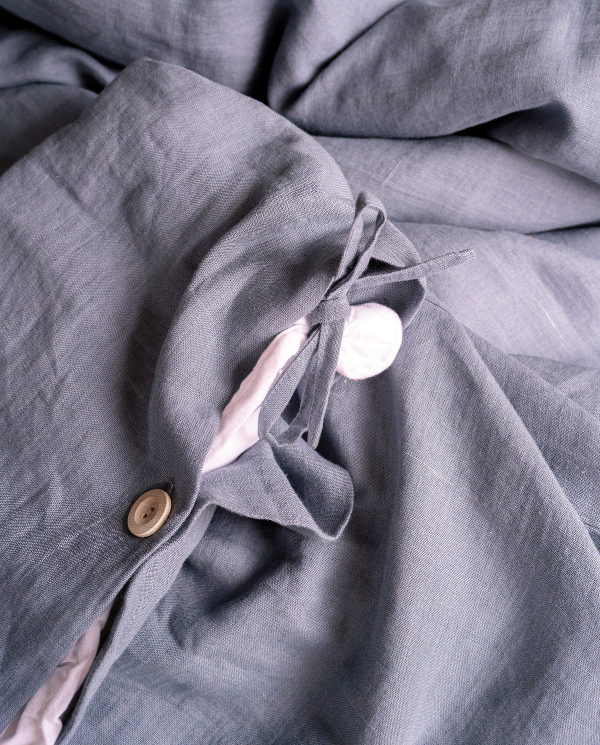 Linen Bedding Set in Dusty Blue - Duvet Cover & 2 Pillowcases