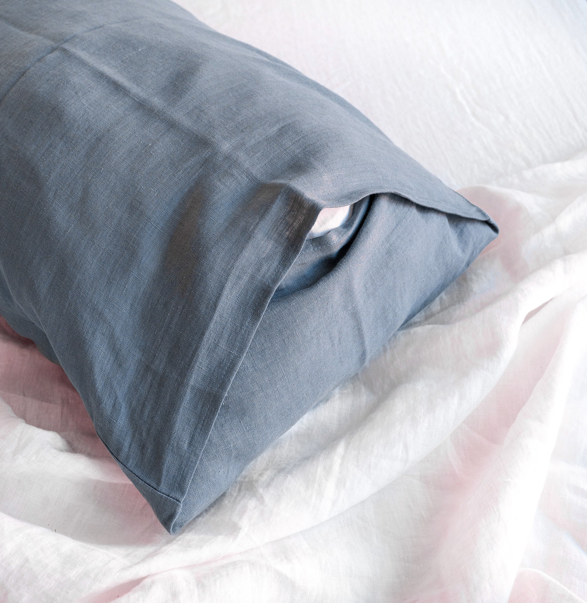Linen Pillowcase in Dusty Blue