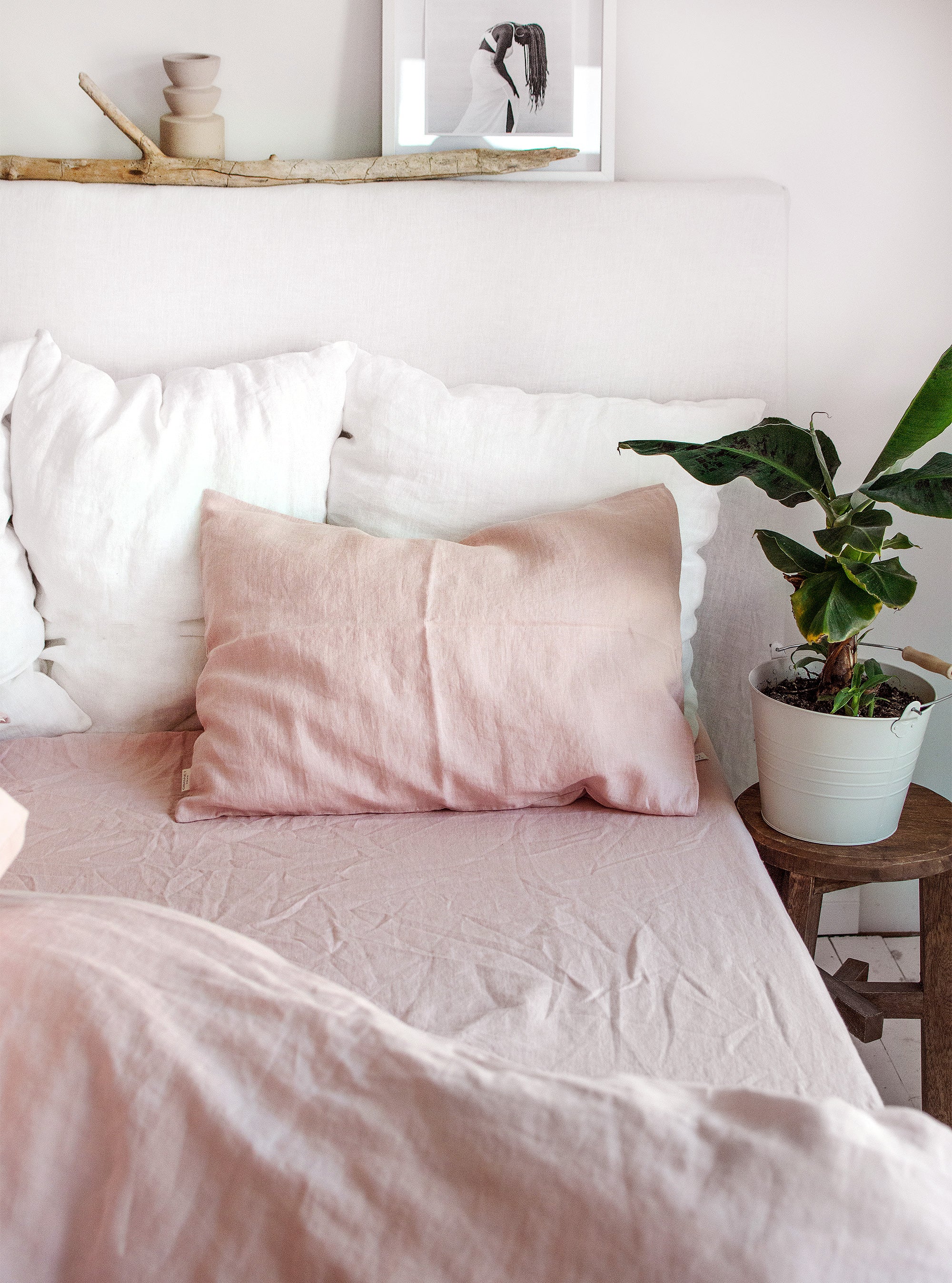 Linen Pillowcase in Dusty Rose