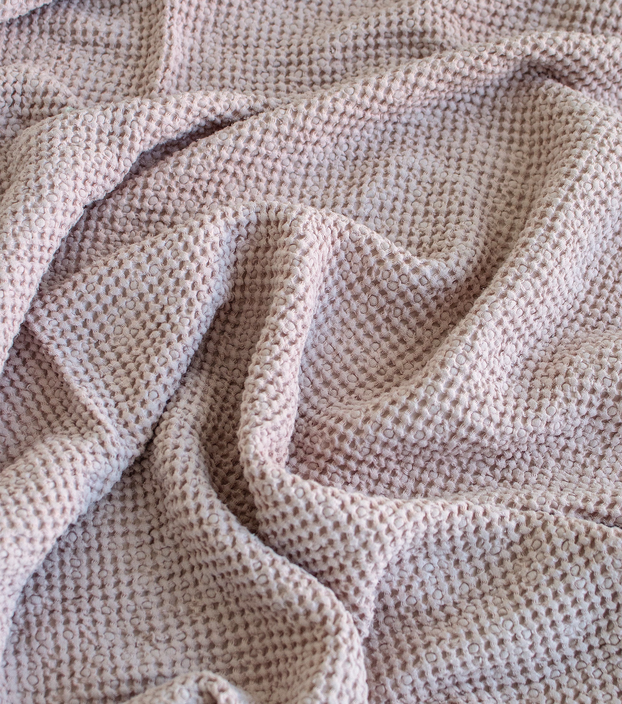 Waffle Blanket in Dusty Rose