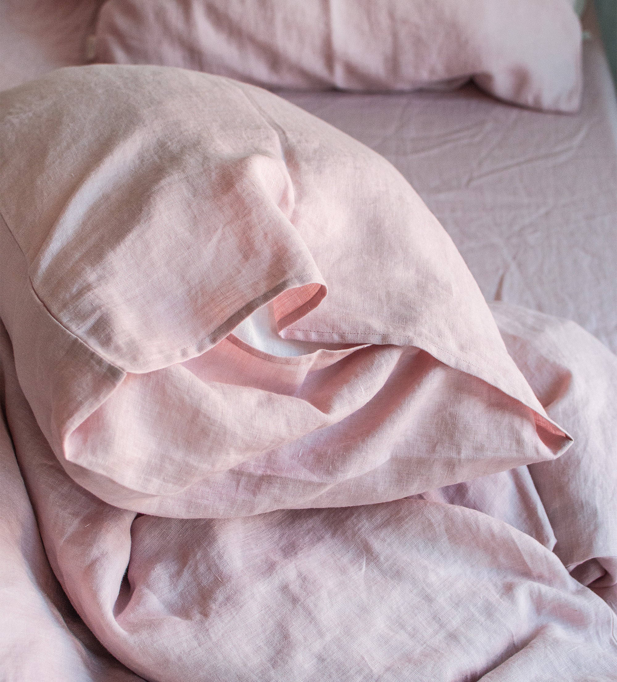 Linen Sheet Set in Dusty Rose