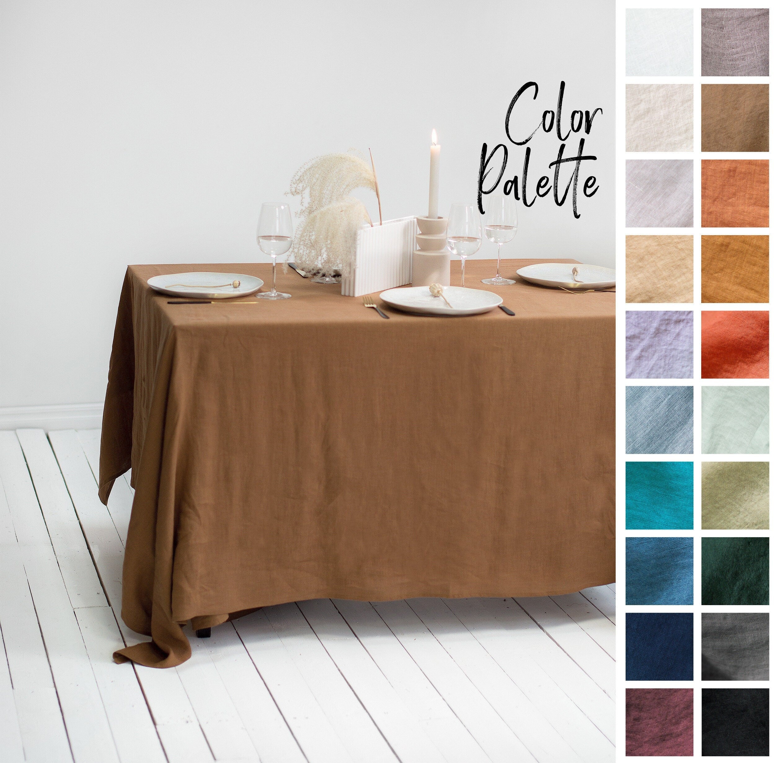 Linen Tablecloth in Tobacco