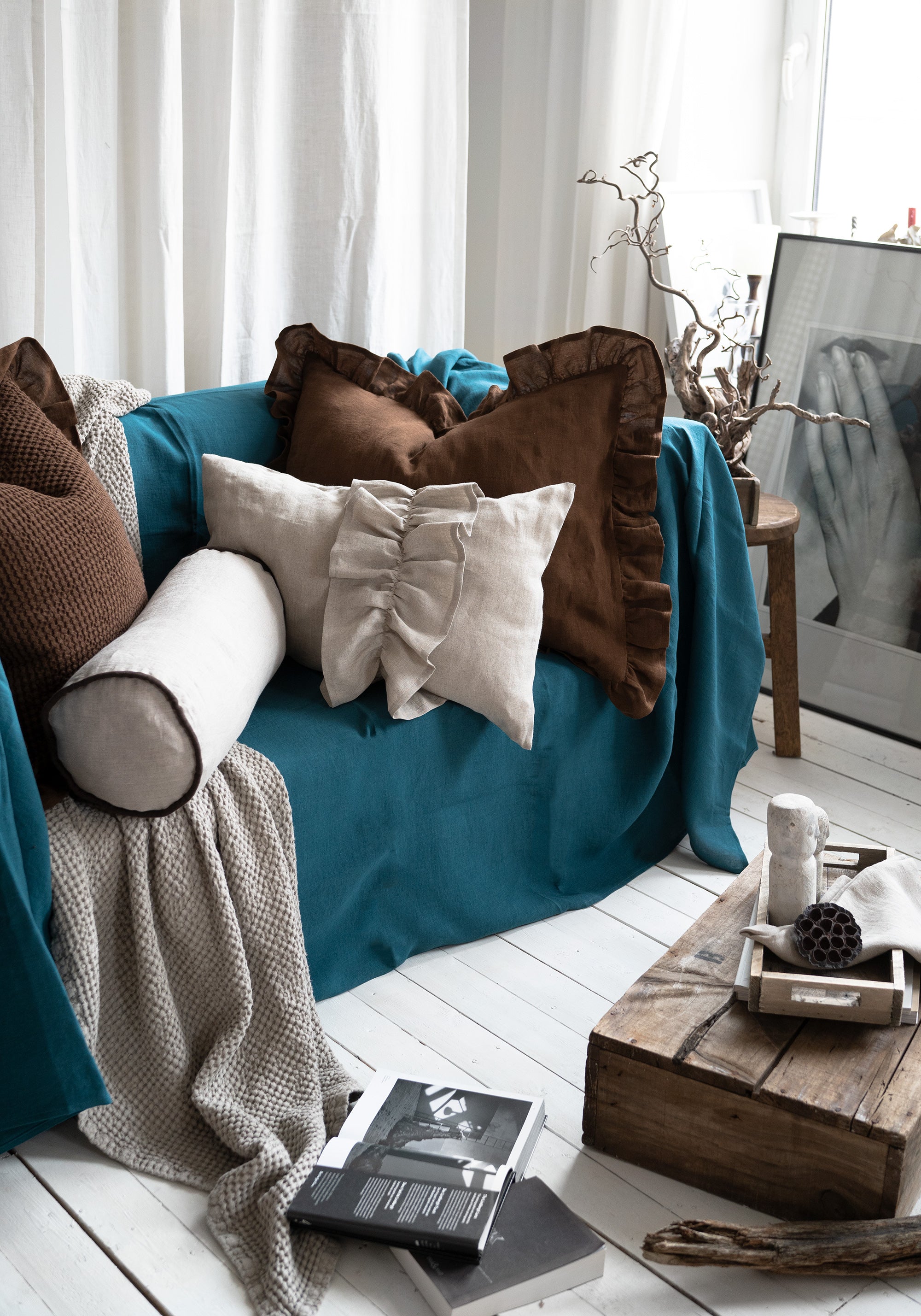 Ruffled Linen Pillowcase