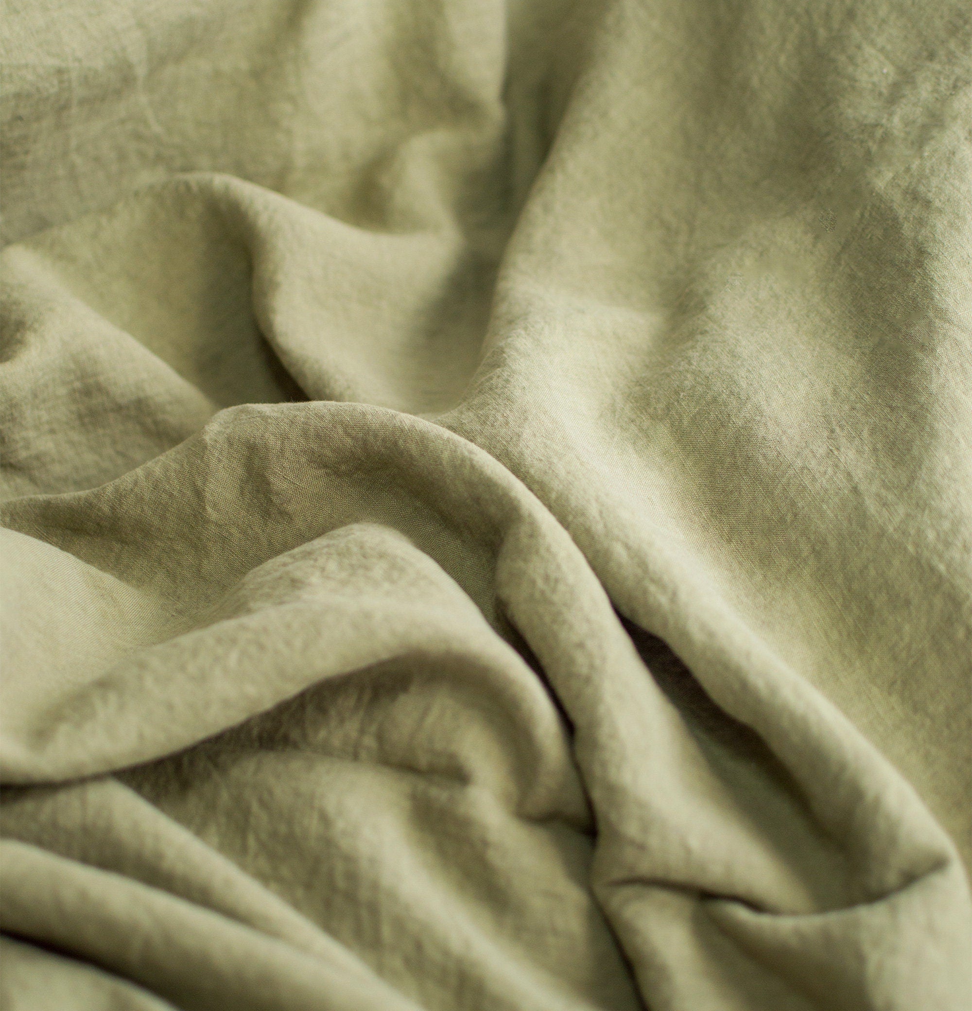 Linen Curtains in Olive Green