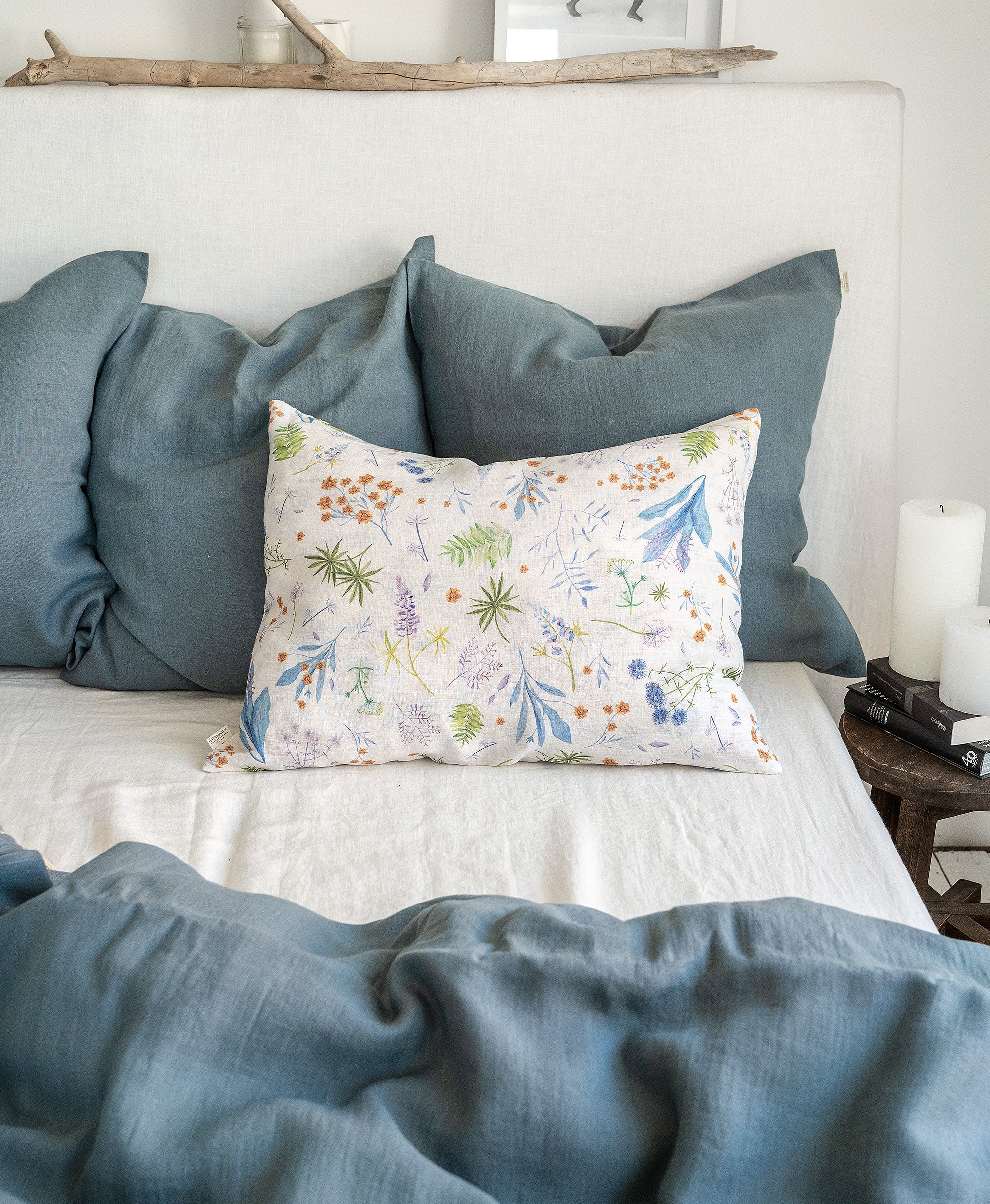 Linen Pillowcase in Floral pattern
