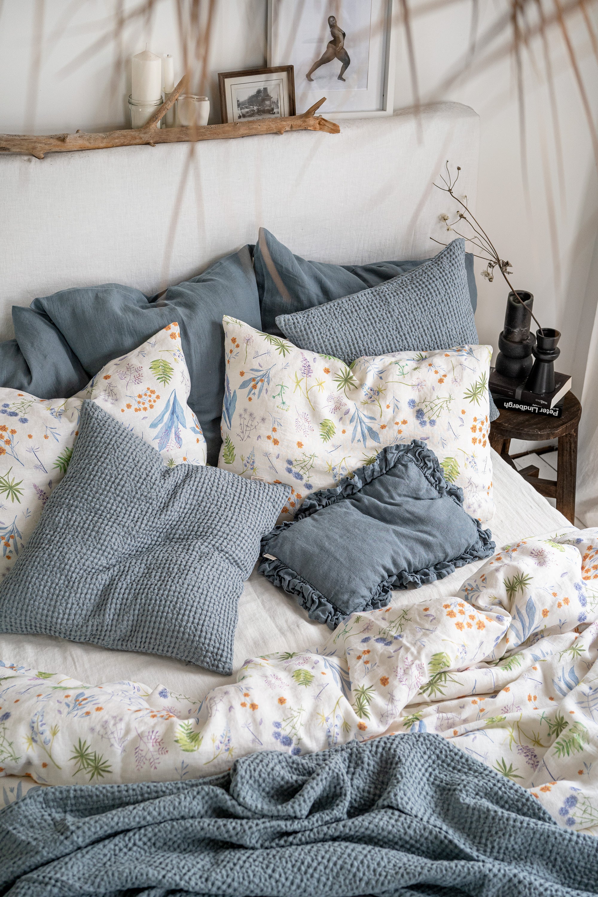 Linen Pillowcase in Floral pattern