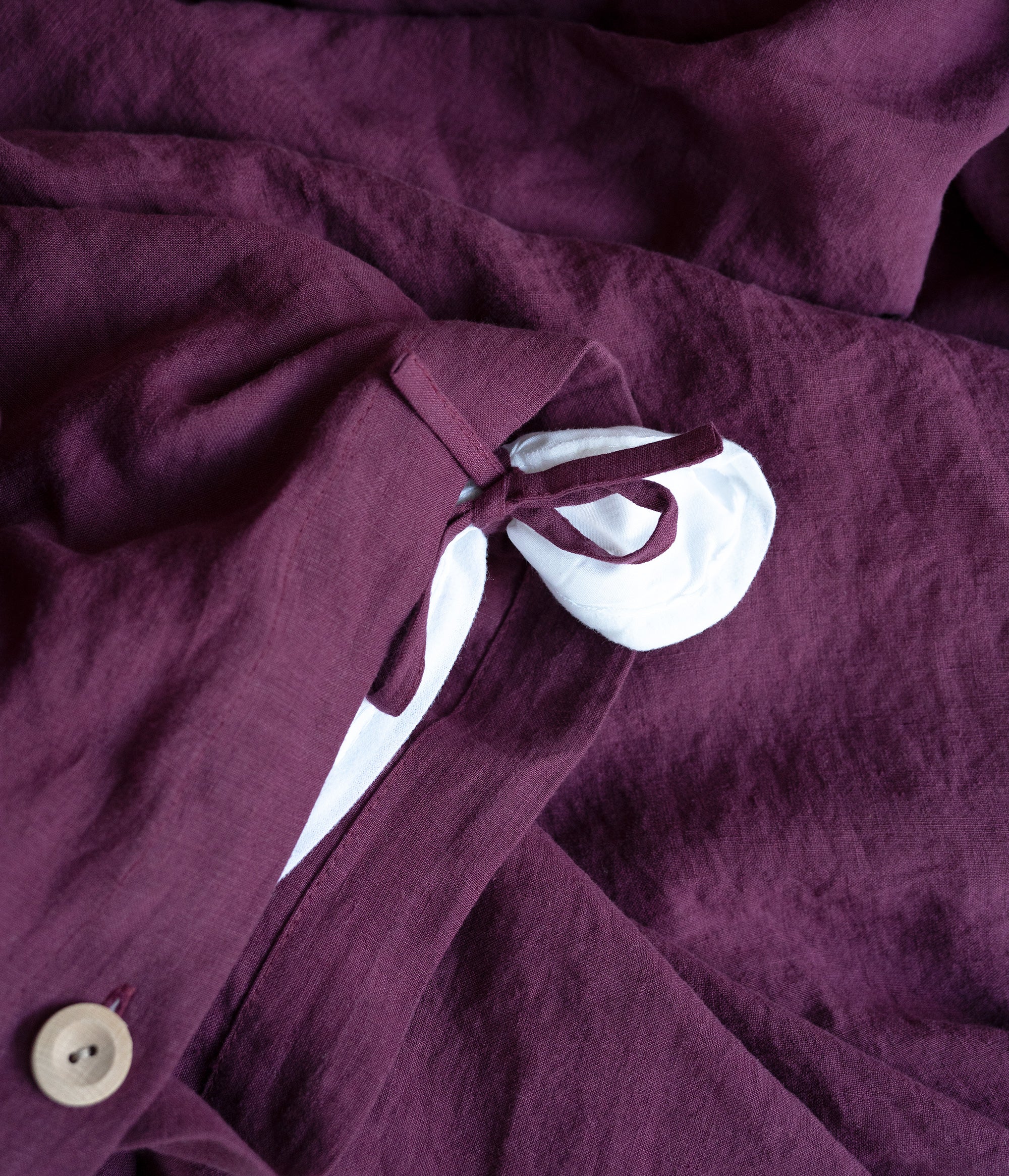 Linen Bedding Set in Fuchsia - Duvet Cover & 2 Pillowcases