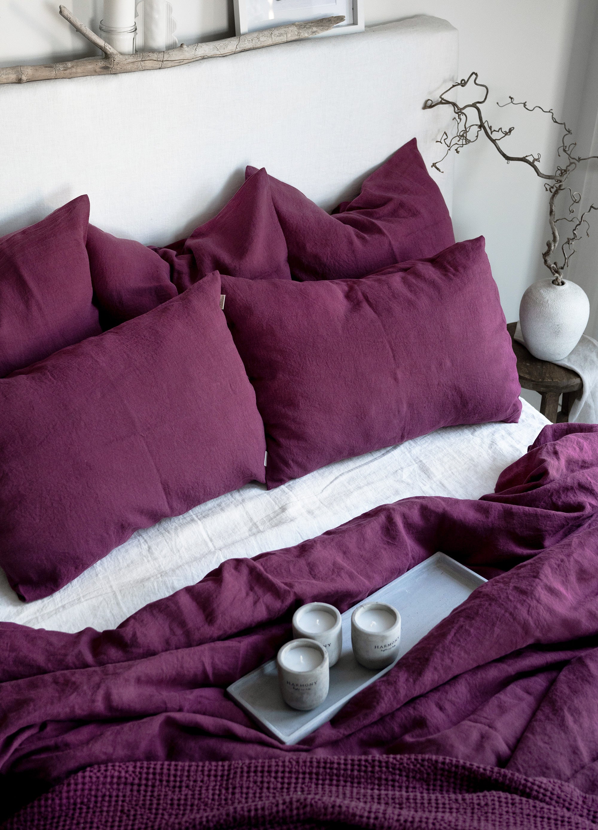 Linen Pillowcase in Fuchsia