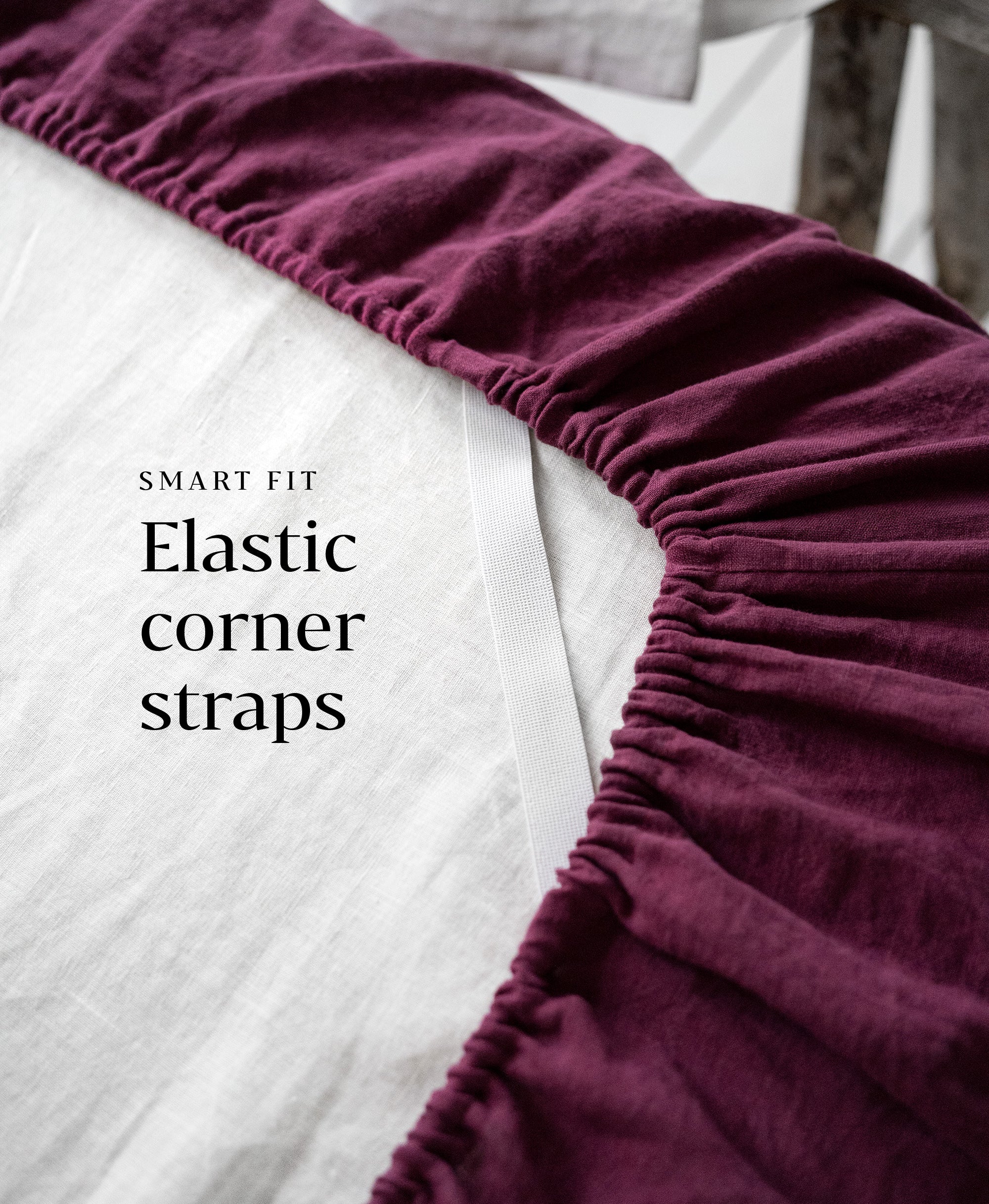 Linen Fitted Sheet in Fuchsia